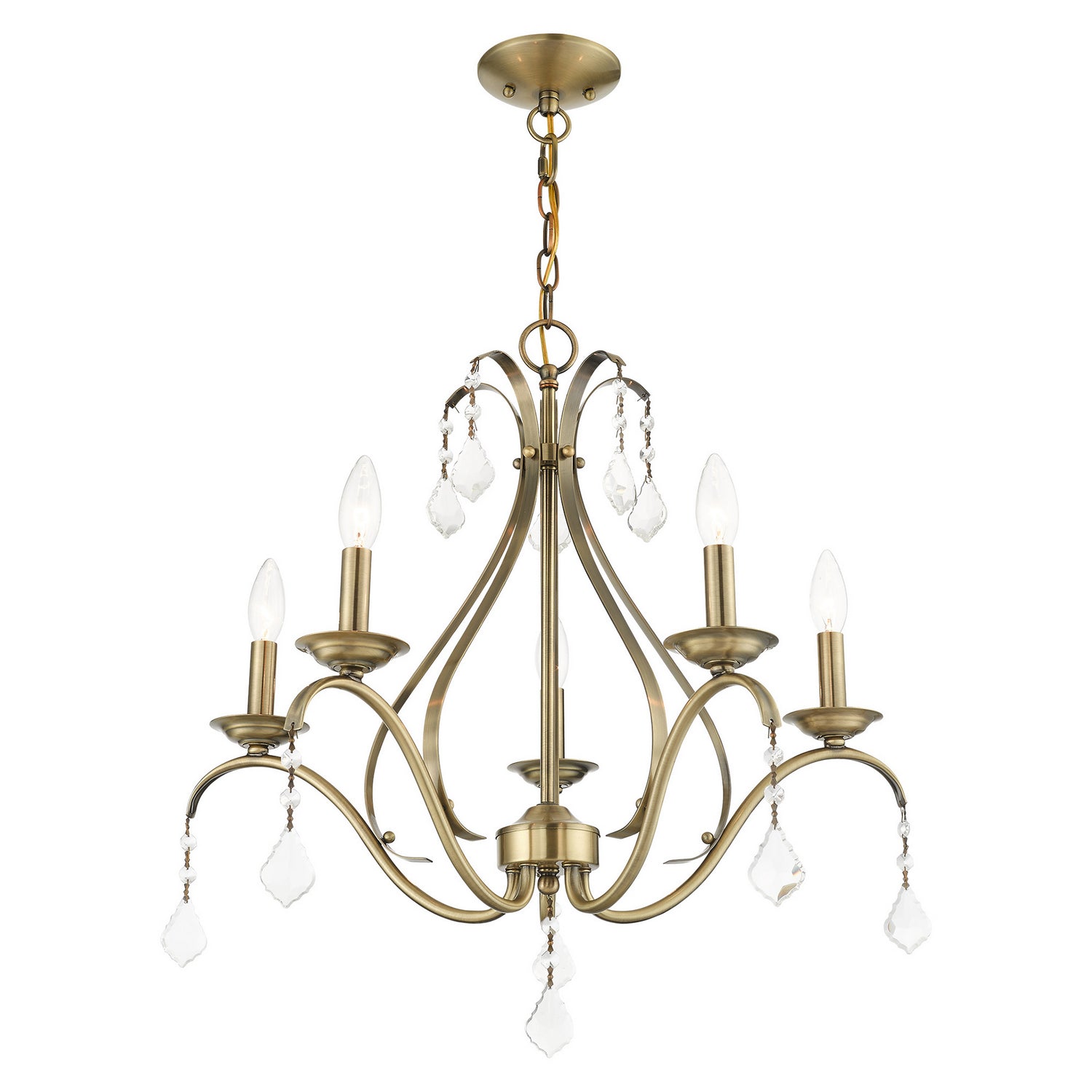 Livex Lighting - 40845-01 - Five Light Chandelier - Caterina - Antique Brass