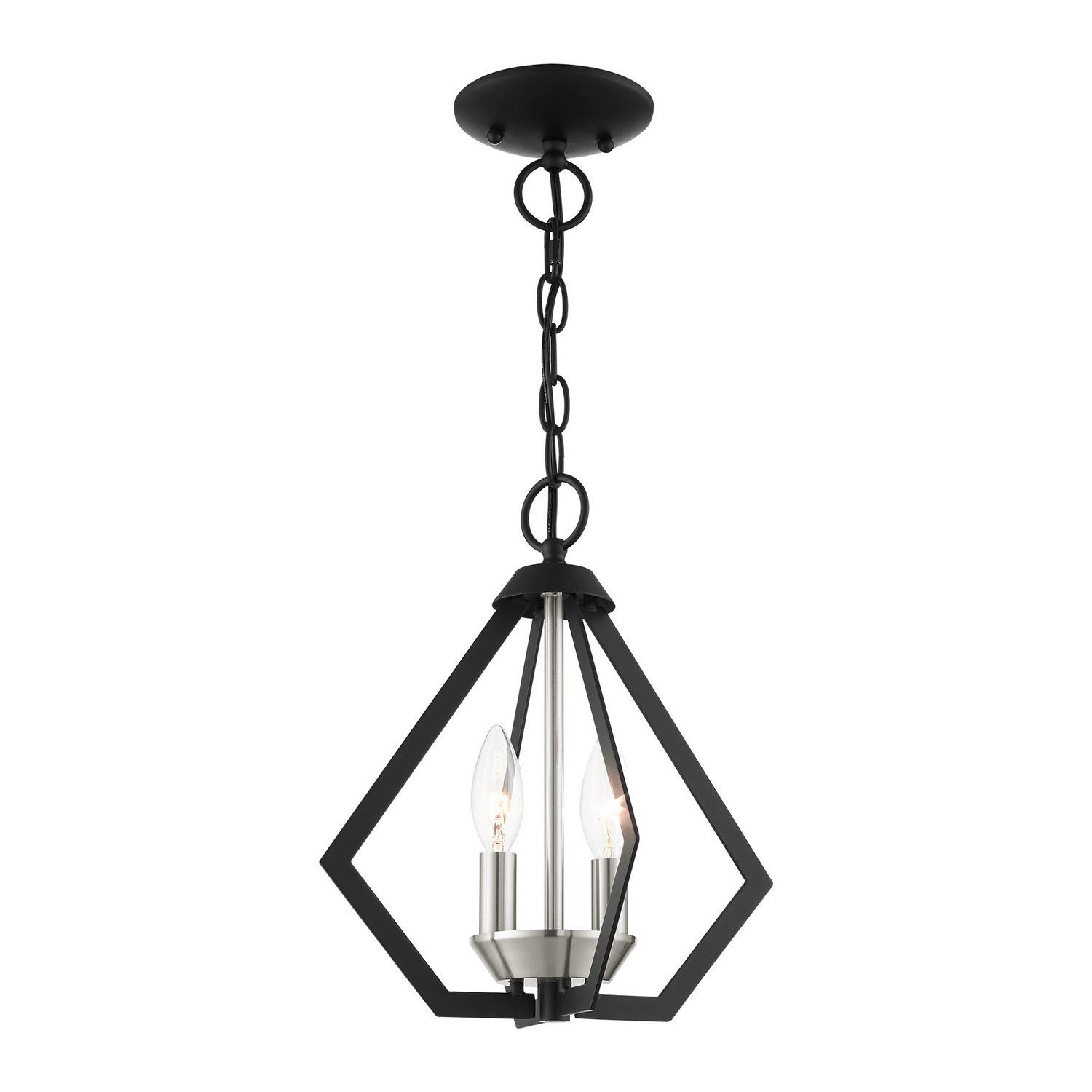 Livex Lighting - 40922-04 - Two Light Convertible Semi Flush/Pendant - Prism - Black w/ Brushed Nickel Cluster