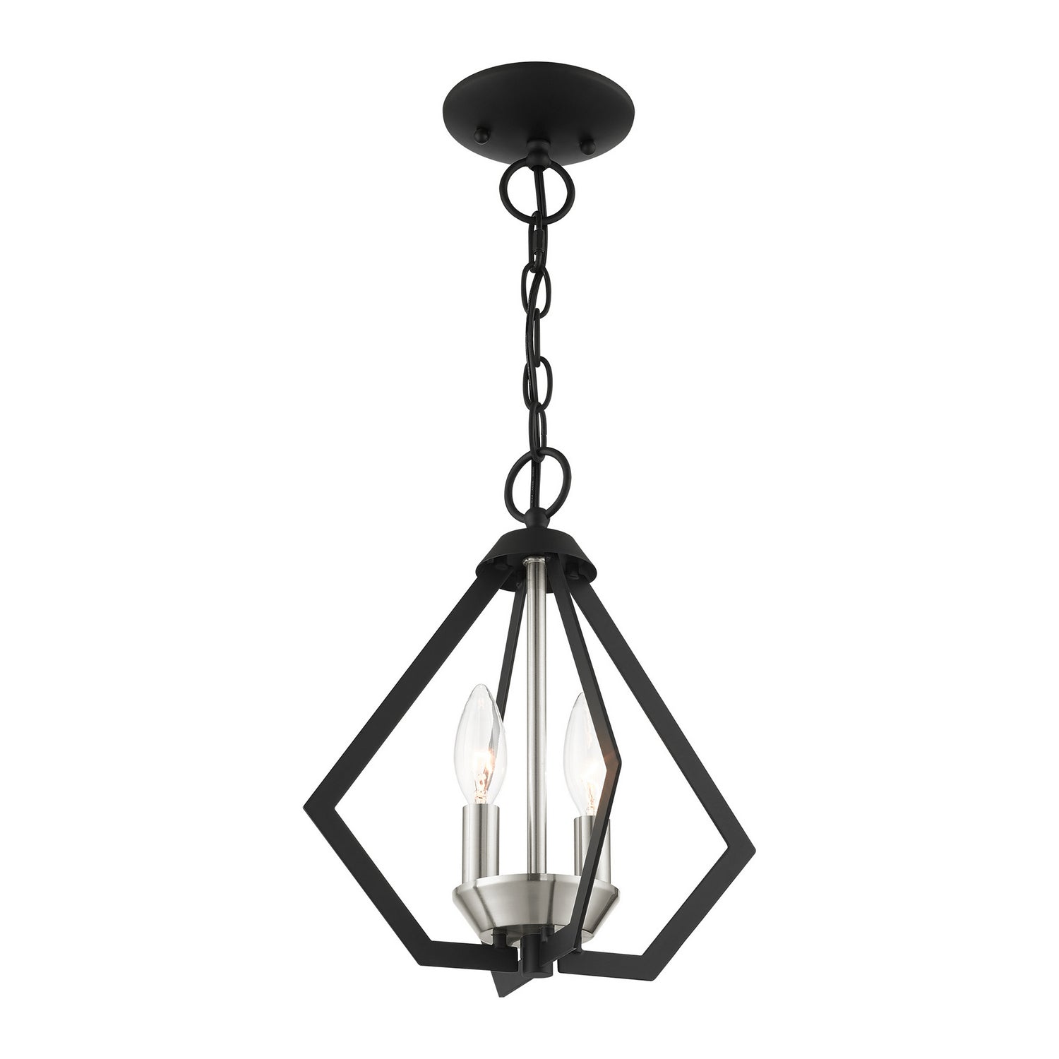 Livex Lighting - 40922-04 - Two Light Convertible Semi Flush/Pendant - Prism - Black w/ Brushed Nickel Cluster