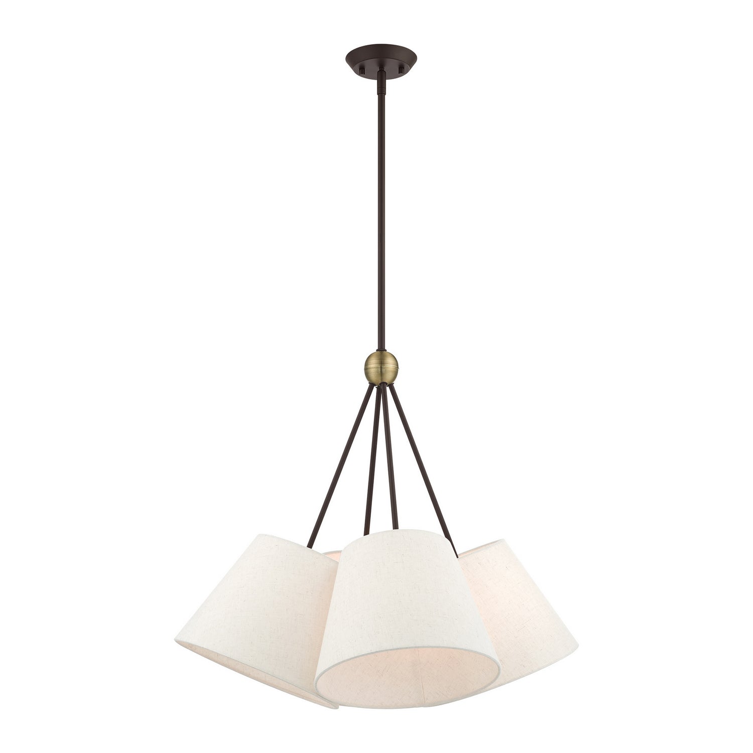 Livex Lighting - 41384-07 - Four Light Chandelier - Prato - Bronze w/ Antique Brasss