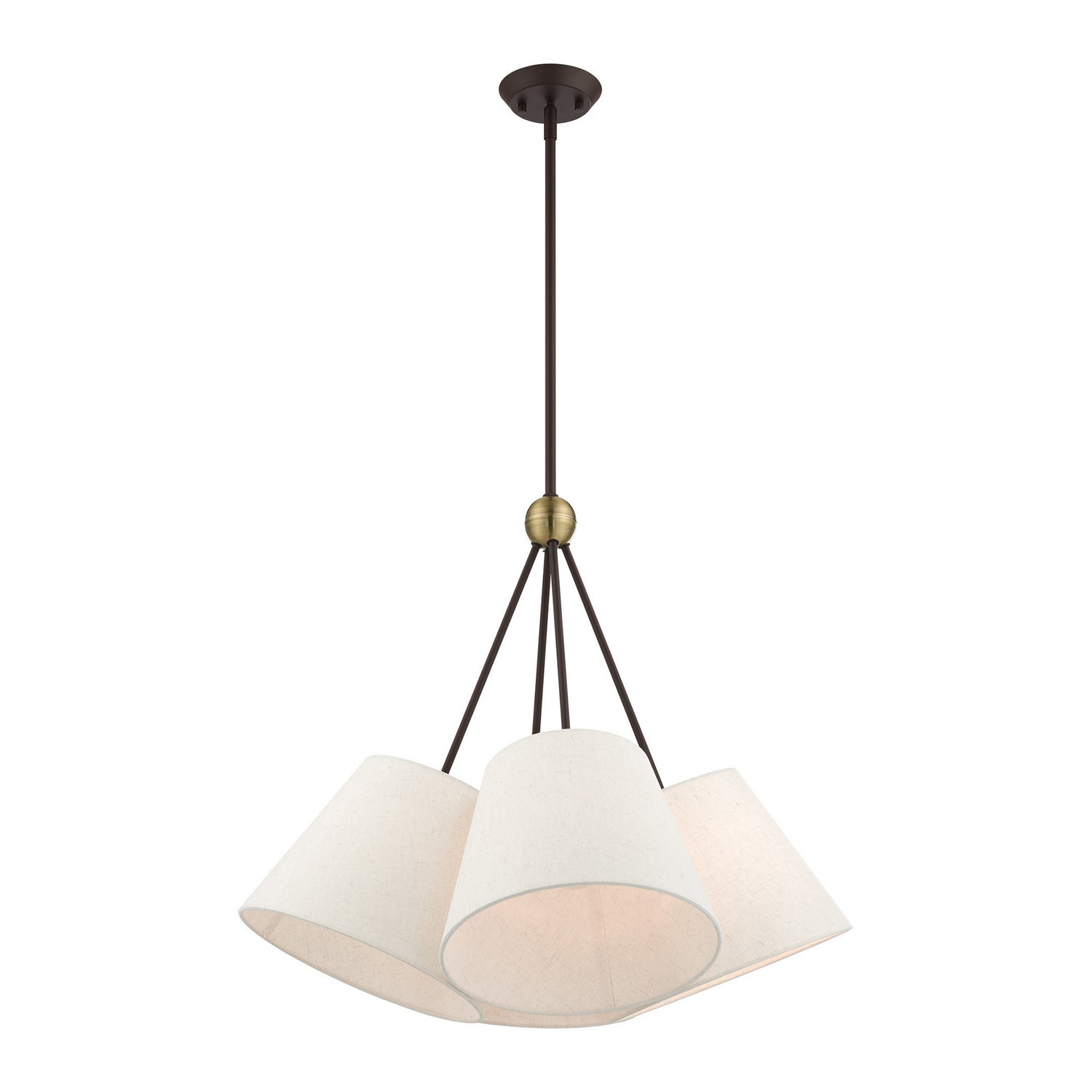 Livex Lighting - 41384-07 - Four Light Chandelier - Prato - Bronze w/ Antique Brasss