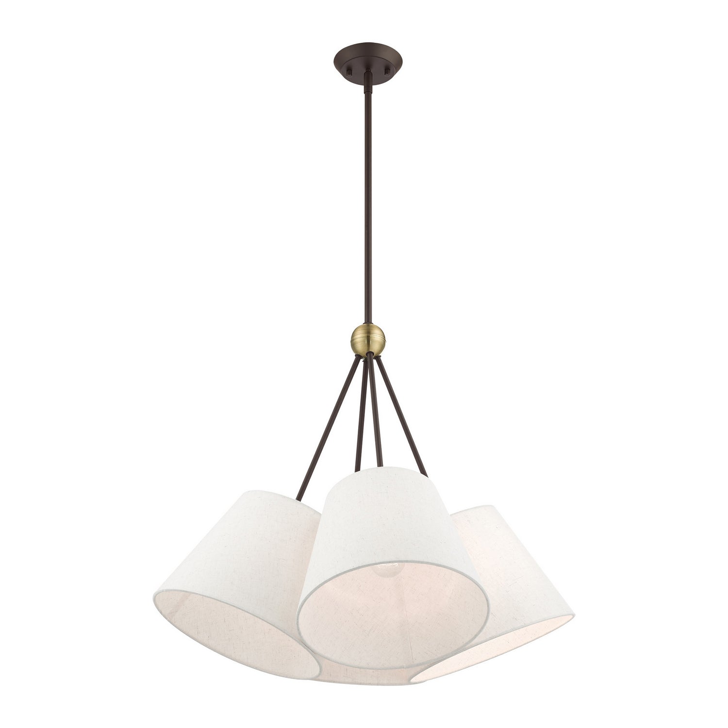 Livex Lighting - 41384-07 - Four Light Chandelier - Prato - Bronze w/ Antique Brasss