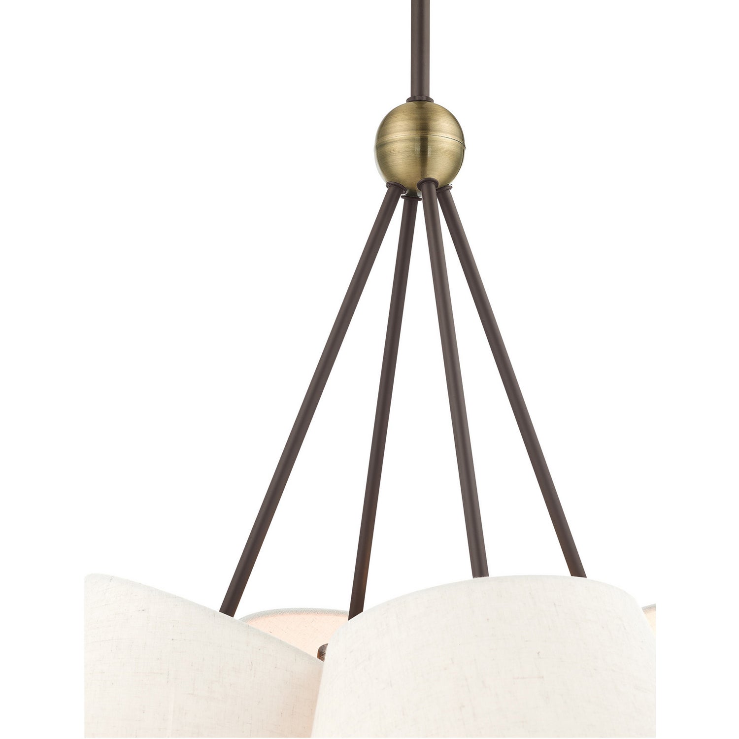 Livex Lighting - 41384-07 - Four Light Chandelier - Prato - Bronze w/ Antique Brasss