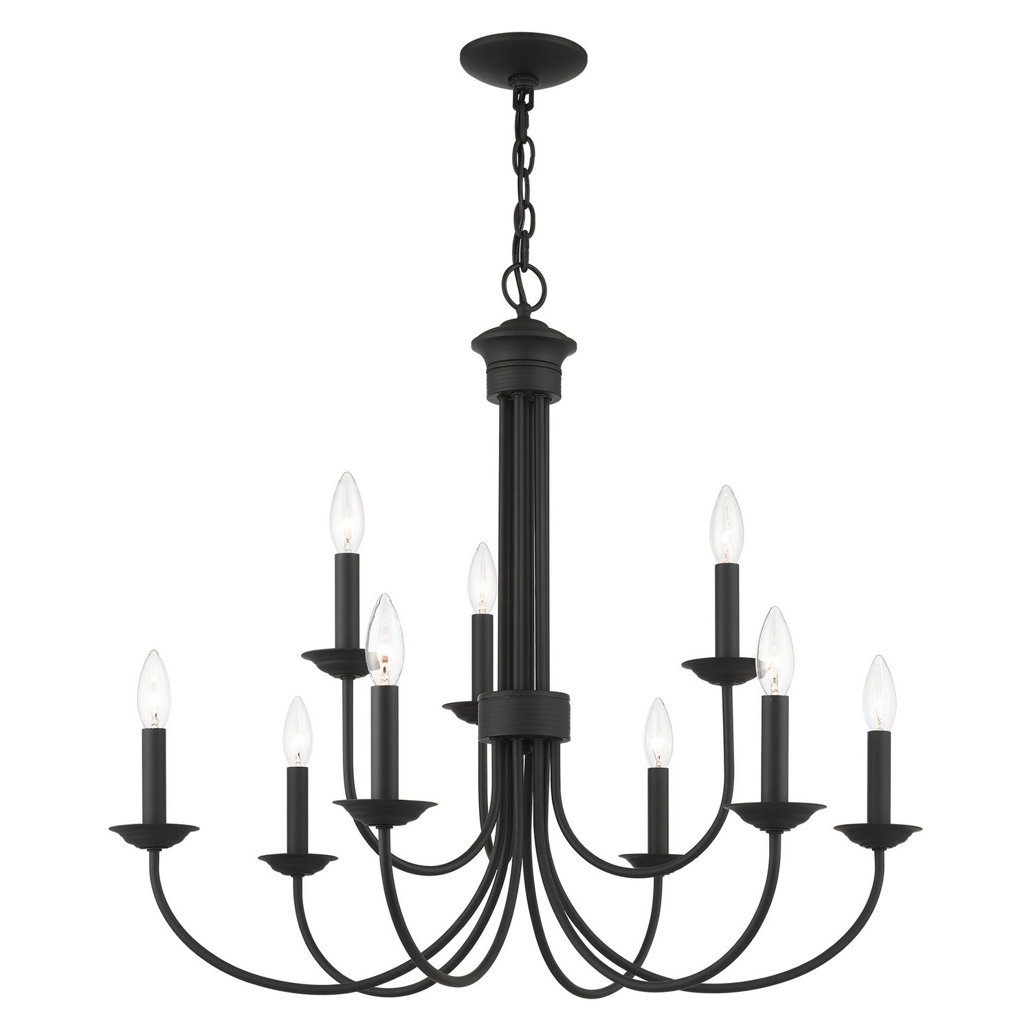 Livex Lighting - 42687-04 - Nine Light Chandelier - Estate - Black