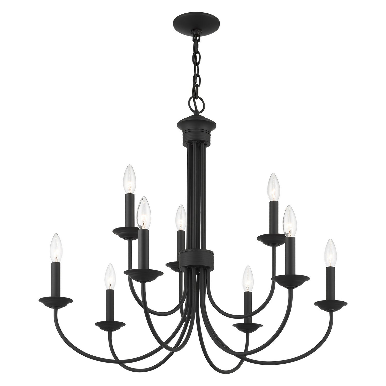 Livex Lighting - 42687-04 - Nine Light Chandelier - Estate - Black