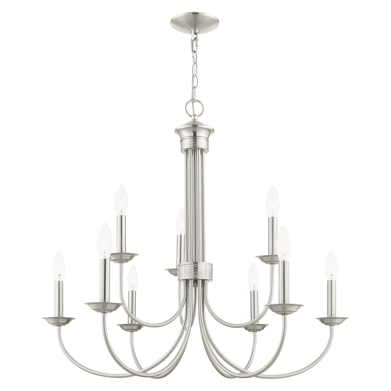 Livex Lighting - 42687-91 - Nine Light Chandelier - Estate - Brushed Nickel