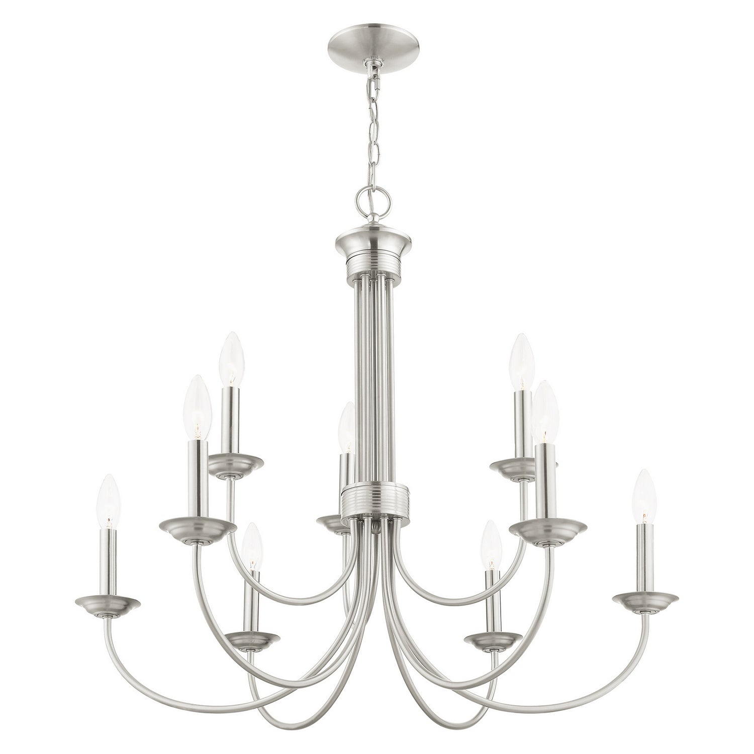 Livex Lighting - 42687-91 - Nine Light Chandelier - Estate - Brushed Nickel