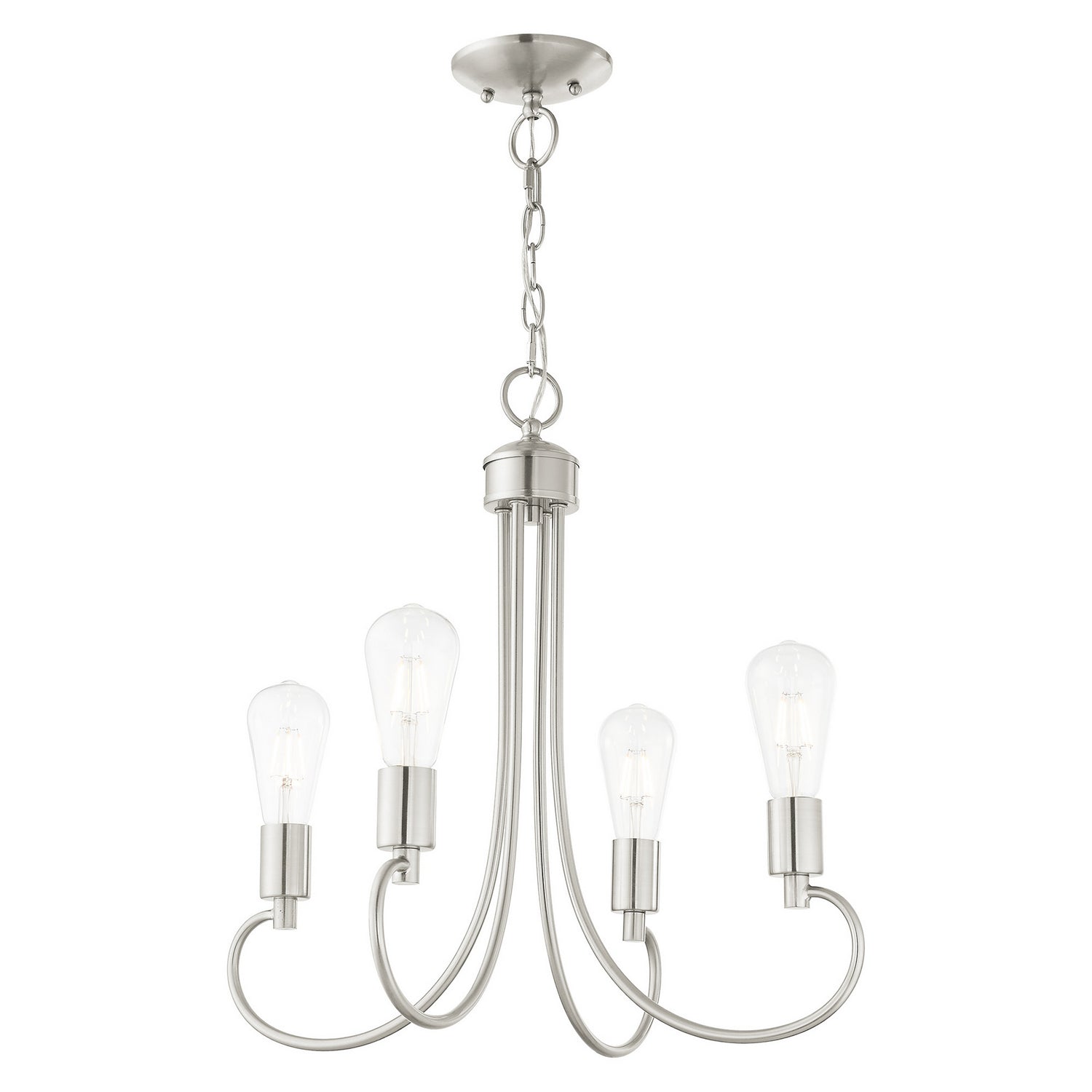 Livex Lighting - 42924-91 - Four Light Chandelier - Bari - Brushed Nickel