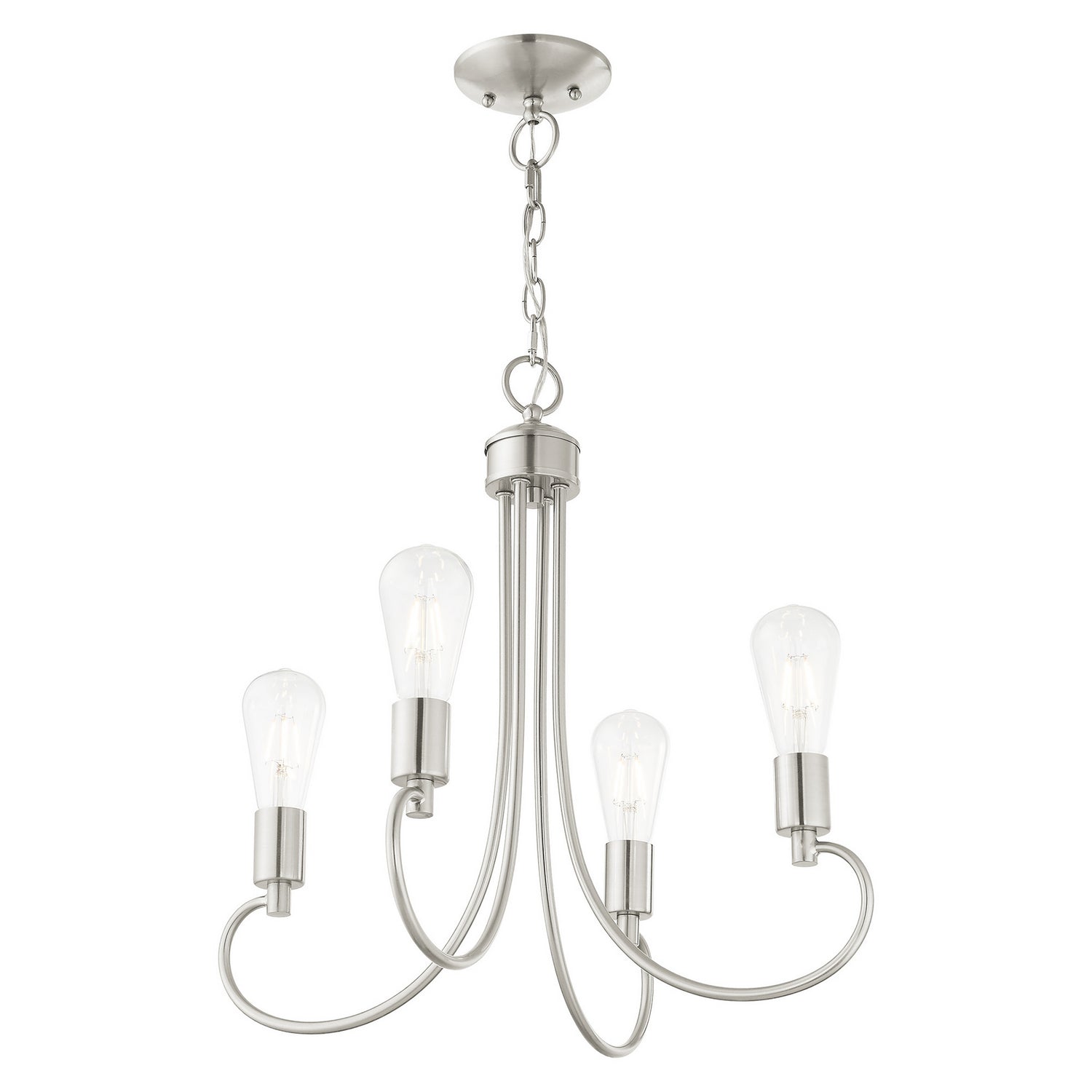 Livex Lighting - 42924-91 - Four Light Chandelier - Bari - Brushed Nickel
