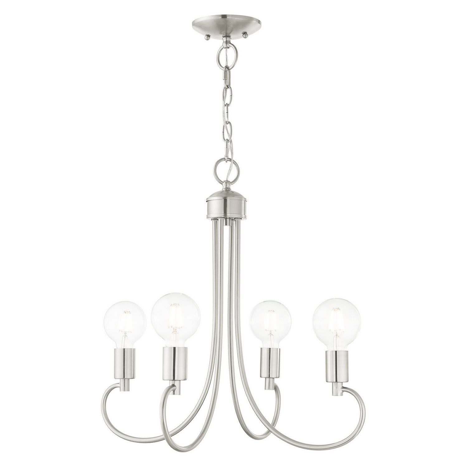 Livex Lighting - 42924-91 - Four Light Chandelier - Bari - Brushed Nickel