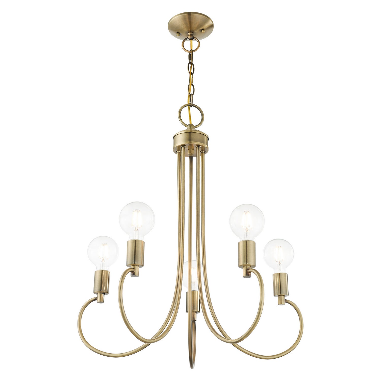 Livex Lighting - 42925-01 - Five Light Chandelier - Bari - Antique Brass