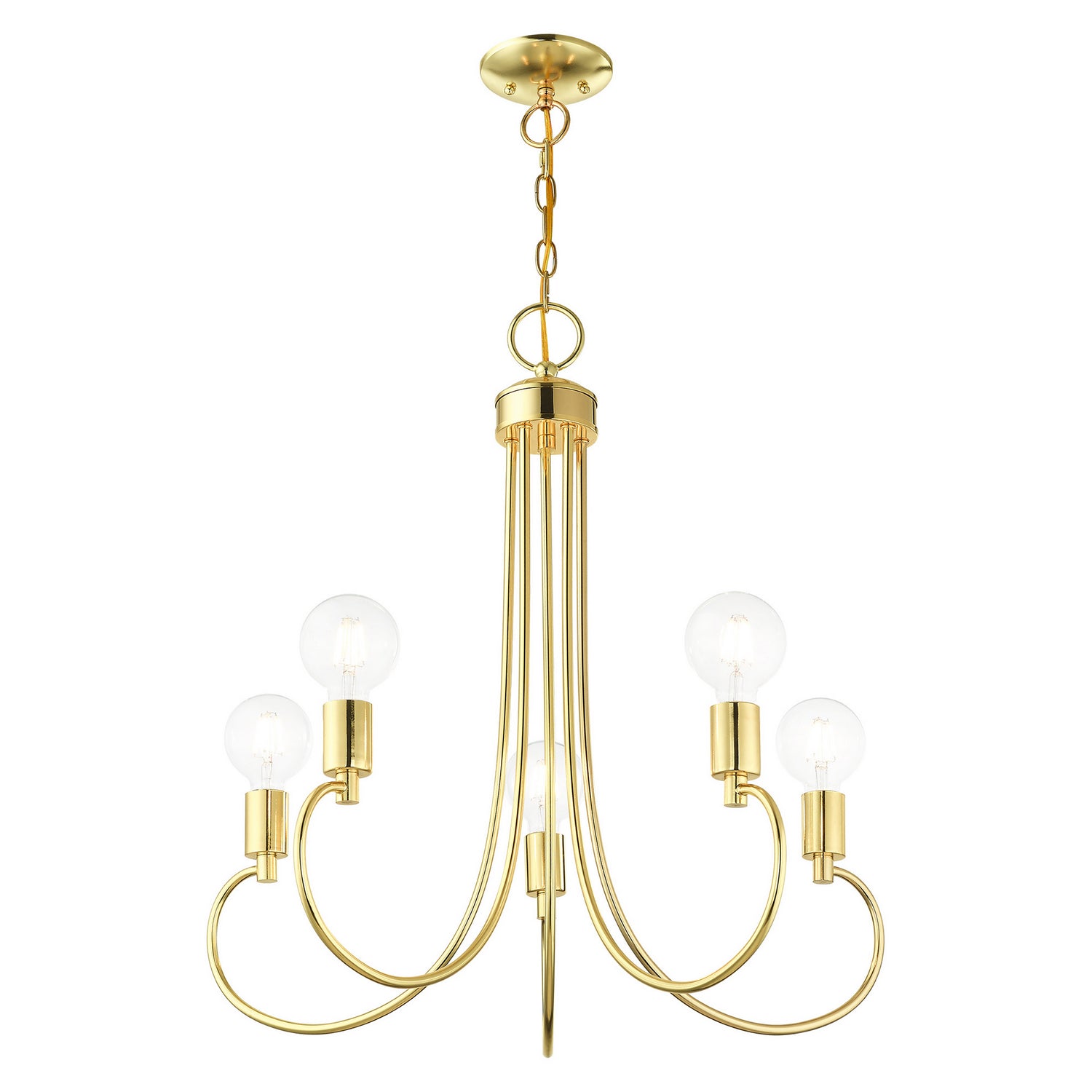 Livex Lighting - 42925-02 - Five Light Chandelier - Bari - Polished Brass
