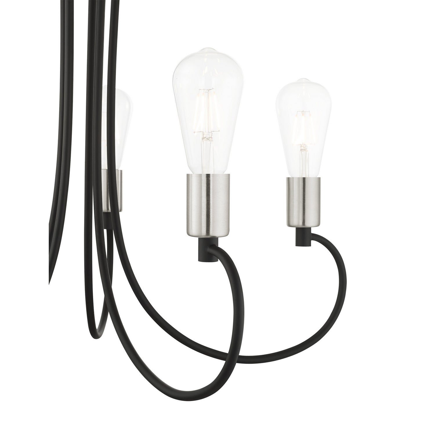 Livex Lighting - 42925-04 - Five Light Chandelier - Bari - Black w/ Brushed Nickels