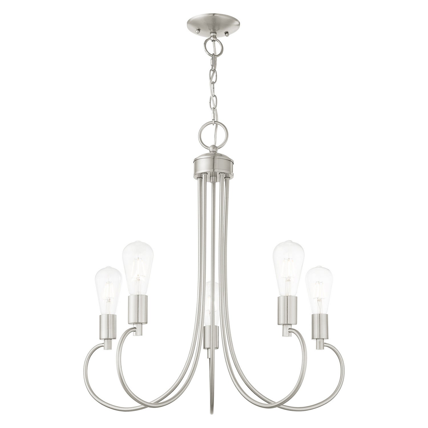Livex Lighting - 42925-91 - Five Light Chandelier - Bari - Brushed Nickel