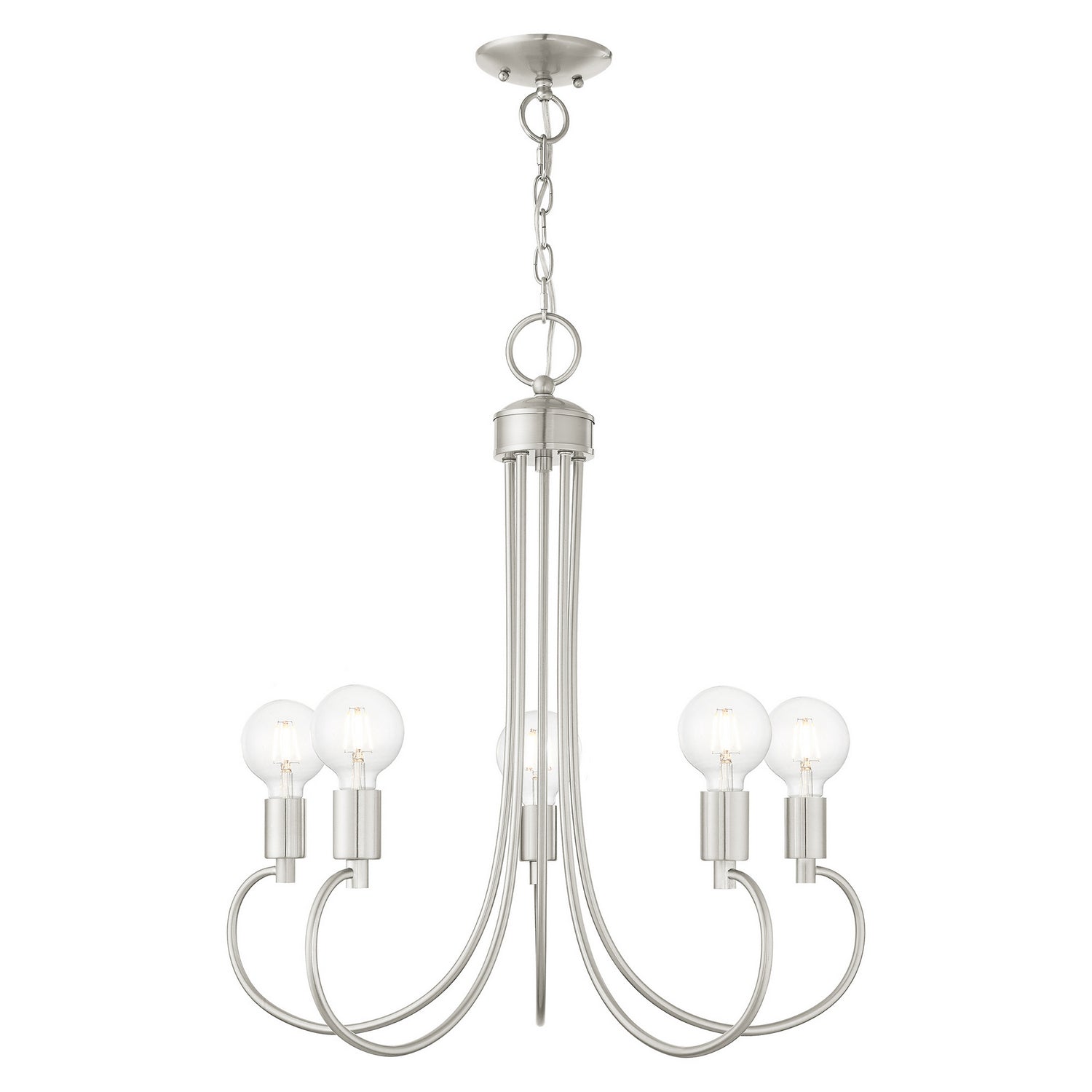 Livex Lighting - 42925-91 - Five Light Chandelier - Bari - Brushed Nickel