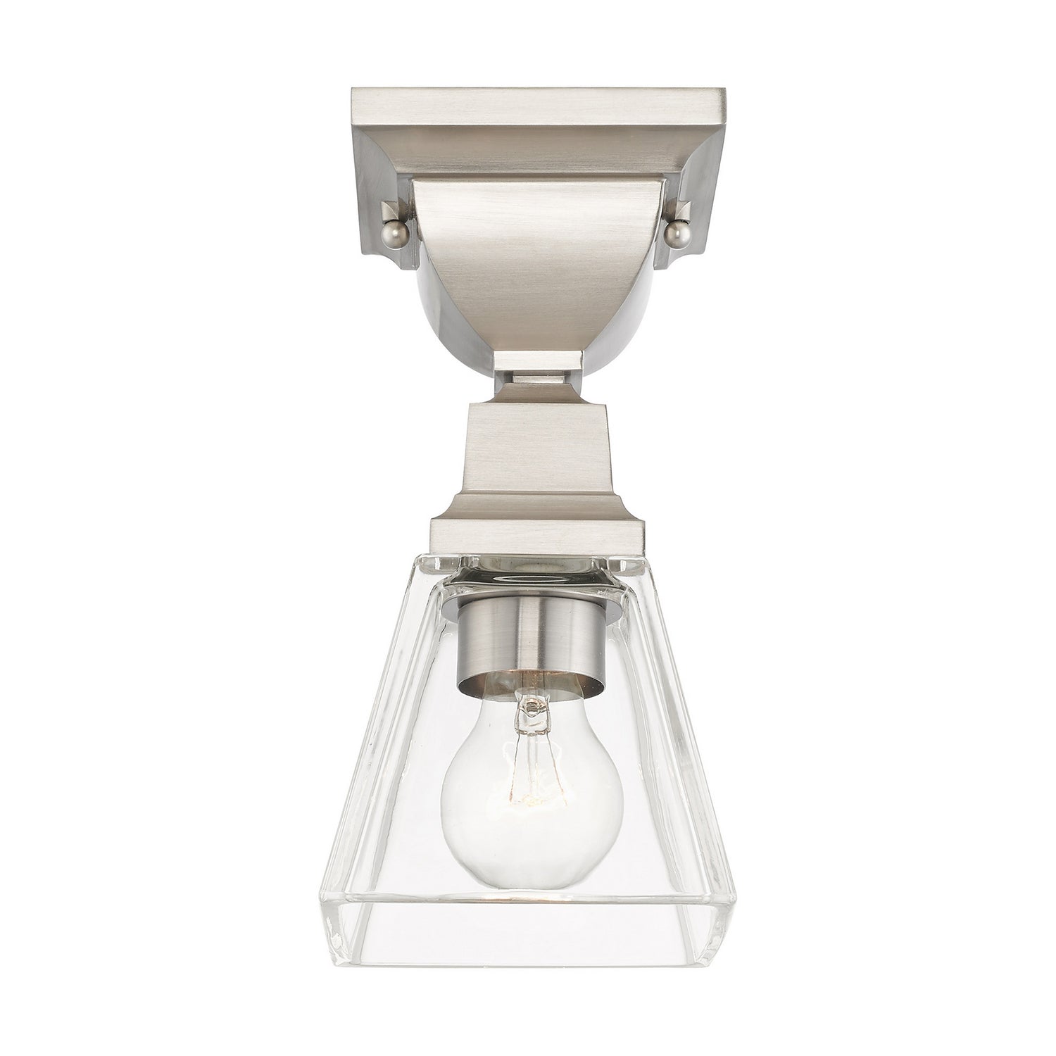 Livex Lighting - 45562-91 - One Light Flush Mount - Mission - Brushed Nickel