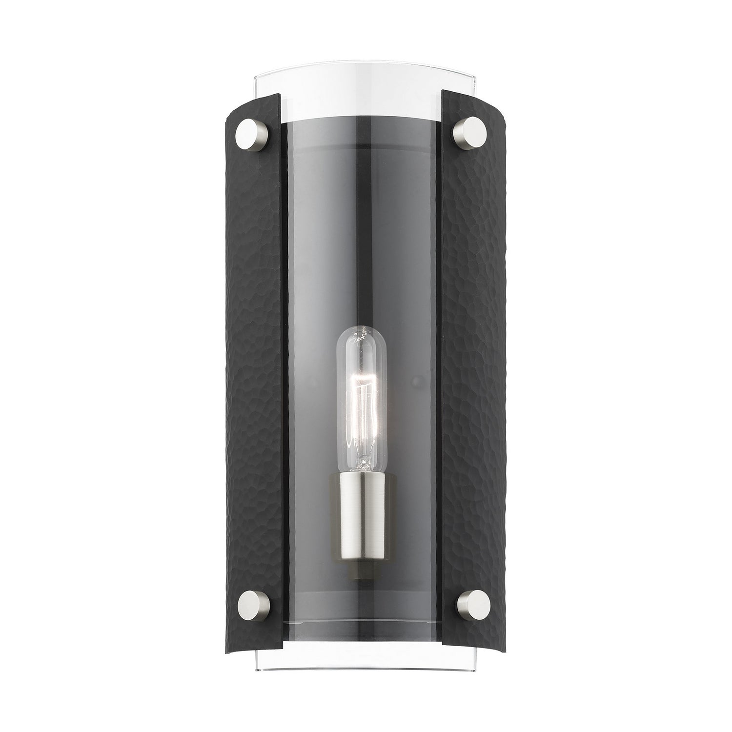 Livex Lighting - 45990-04 - One Light Wall Sconce - Barcelona - Black w/ Brushed Nickels