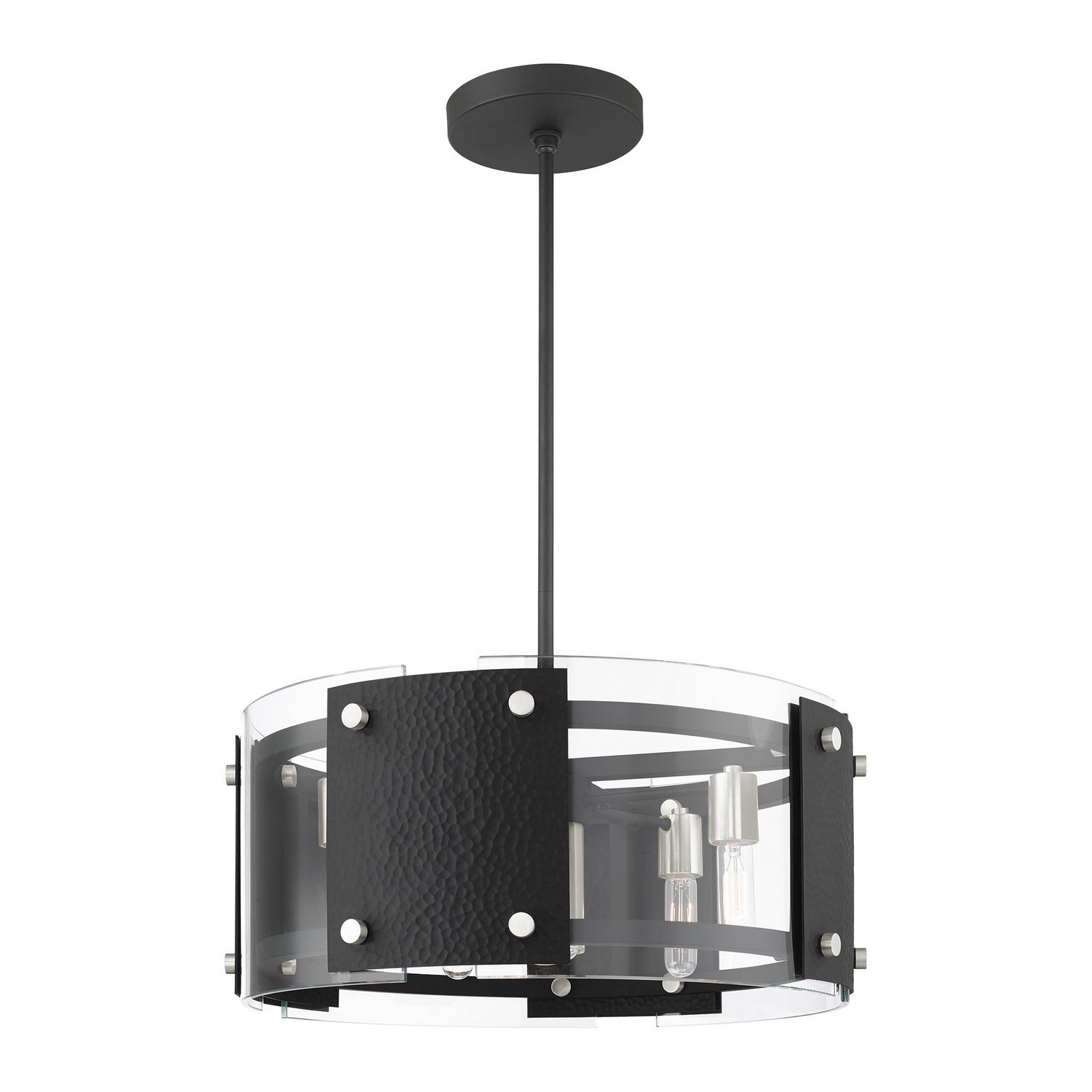 Livex Lighting - 45994-04 - Seven Light Chandelier - Barcelona - Black w/ Brushed Nickels