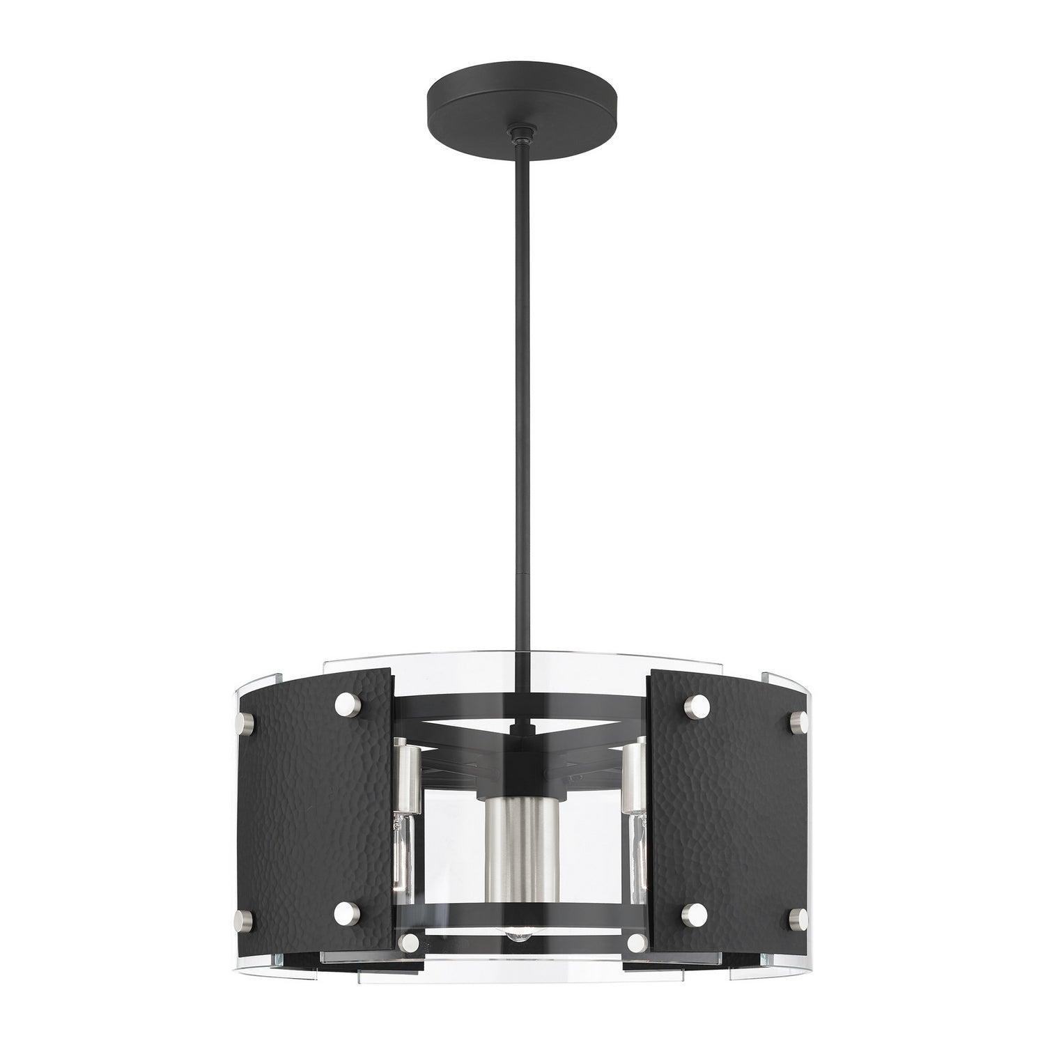 Livex Lighting - 45994-04 - Seven Light Chandelier - Barcelona - Black w/ Brushed Nickels
