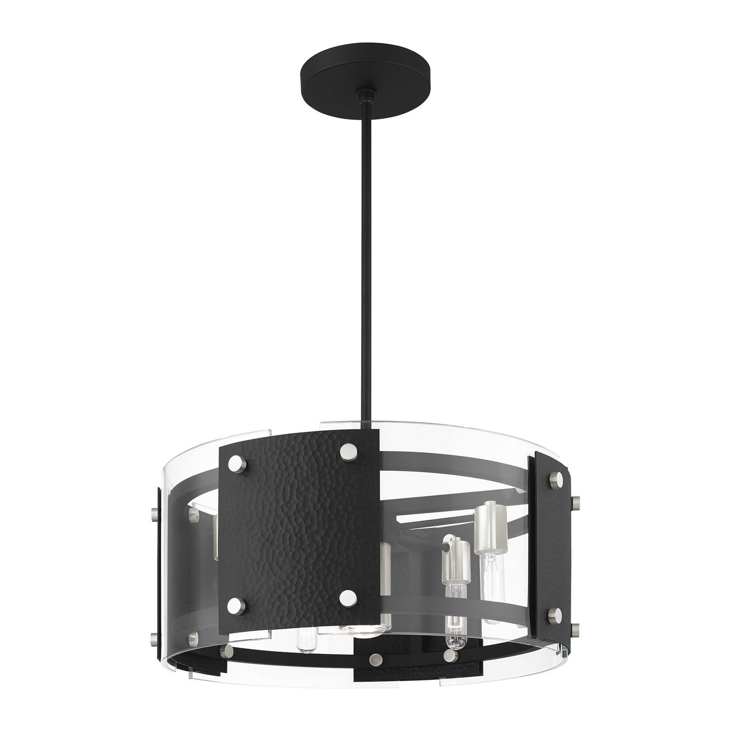 Livex Lighting - 45994-04 - Seven Light Chandelier - Barcelona - Black w/ Brushed Nickels