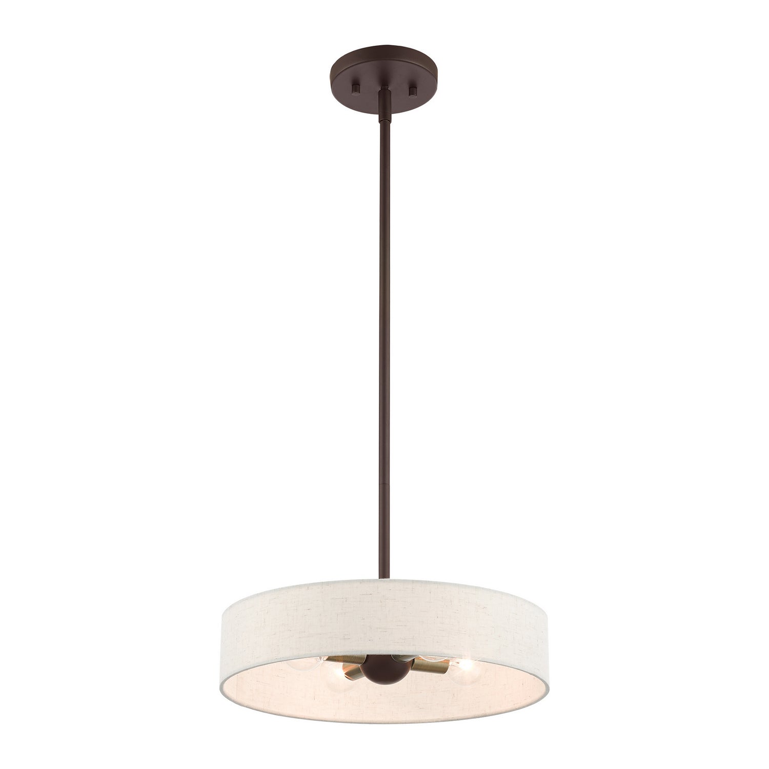 Livex Lighting - 46033-07 - Four Light Pendant - Venlo - Bronze w/ Antique Brasss