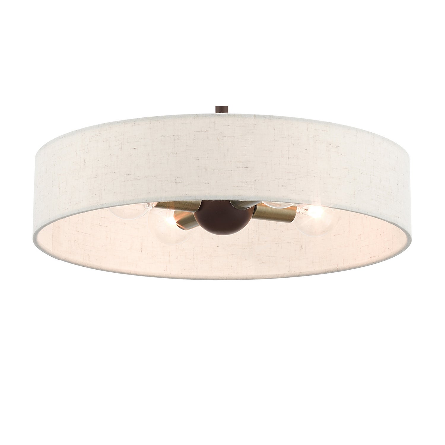 Livex Lighting - 46033-07 - Four Light Pendant - Venlo - Bronze w/ Antique Brasss