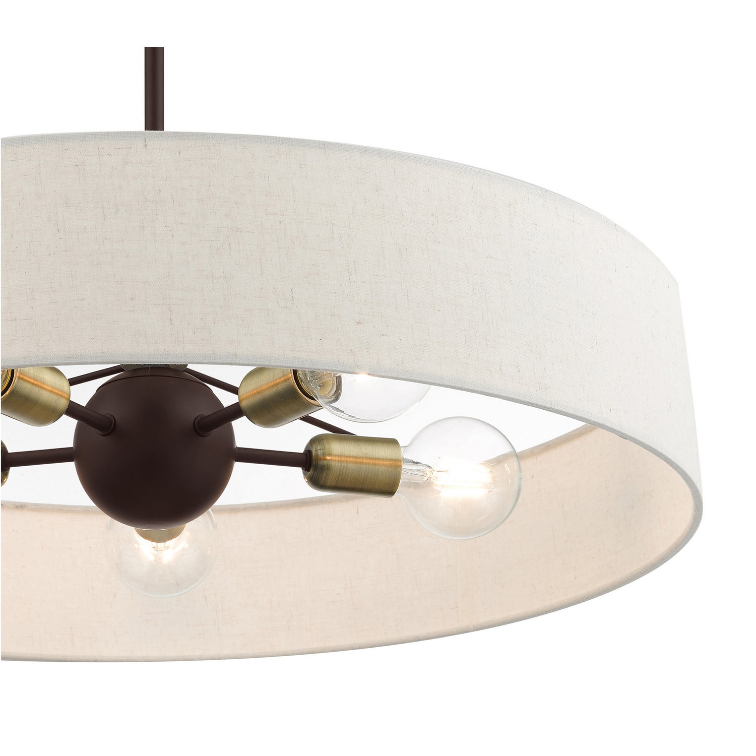 Livex Lighting - 46035-07 - Five Light Pendant - Venlo - Bronze w/ Antique Brasss