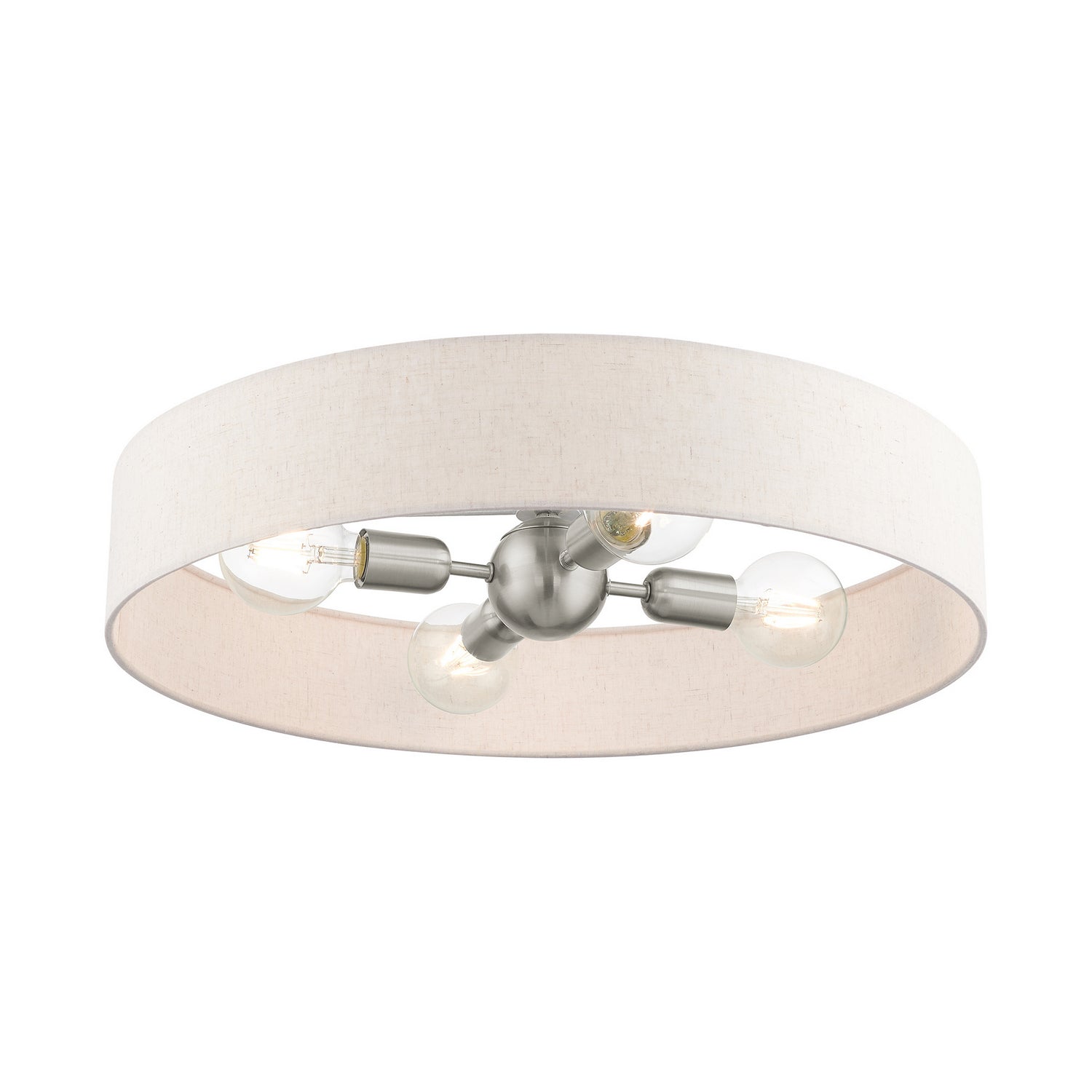 Livex Lighting - 46038-91 - Four Light Semi Flush Mount - Venlo - Brushed Nickel