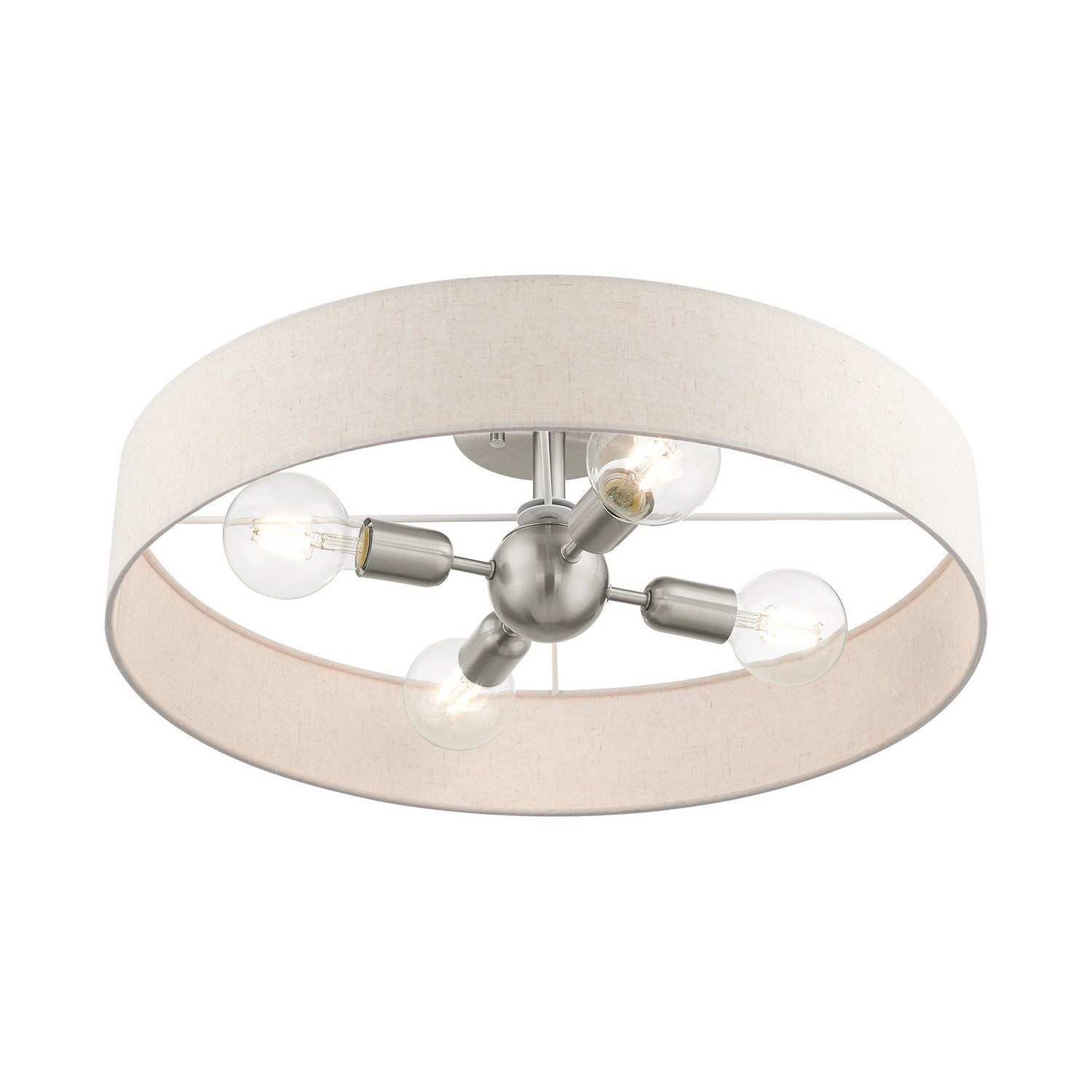 Livex Lighting - 46038-91 - Four Light Semi Flush Mount - Venlo - Brushed Nickel