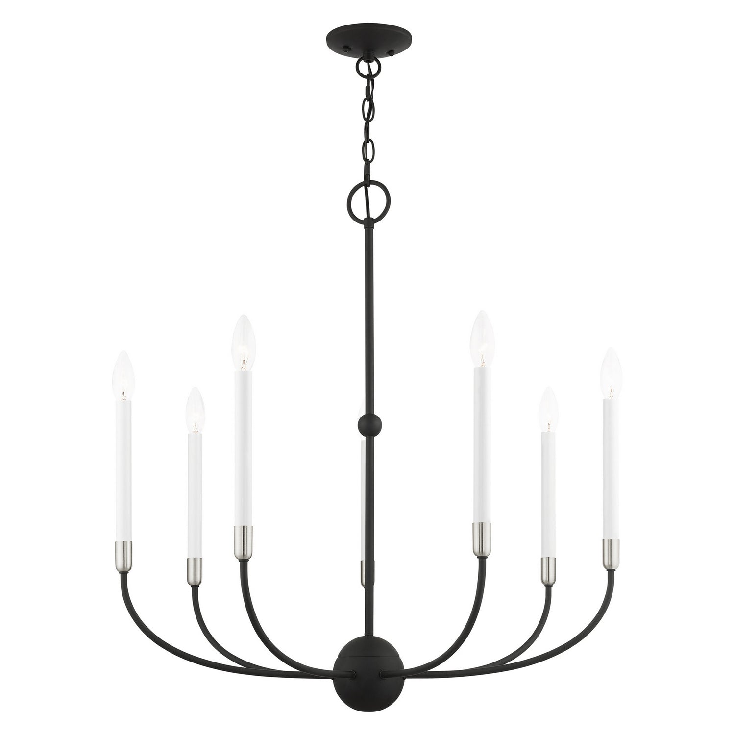 Livex Lighting - 46067-04 - Seven Light Chandelier - Clairmont - Black w/ Brushed Nickels