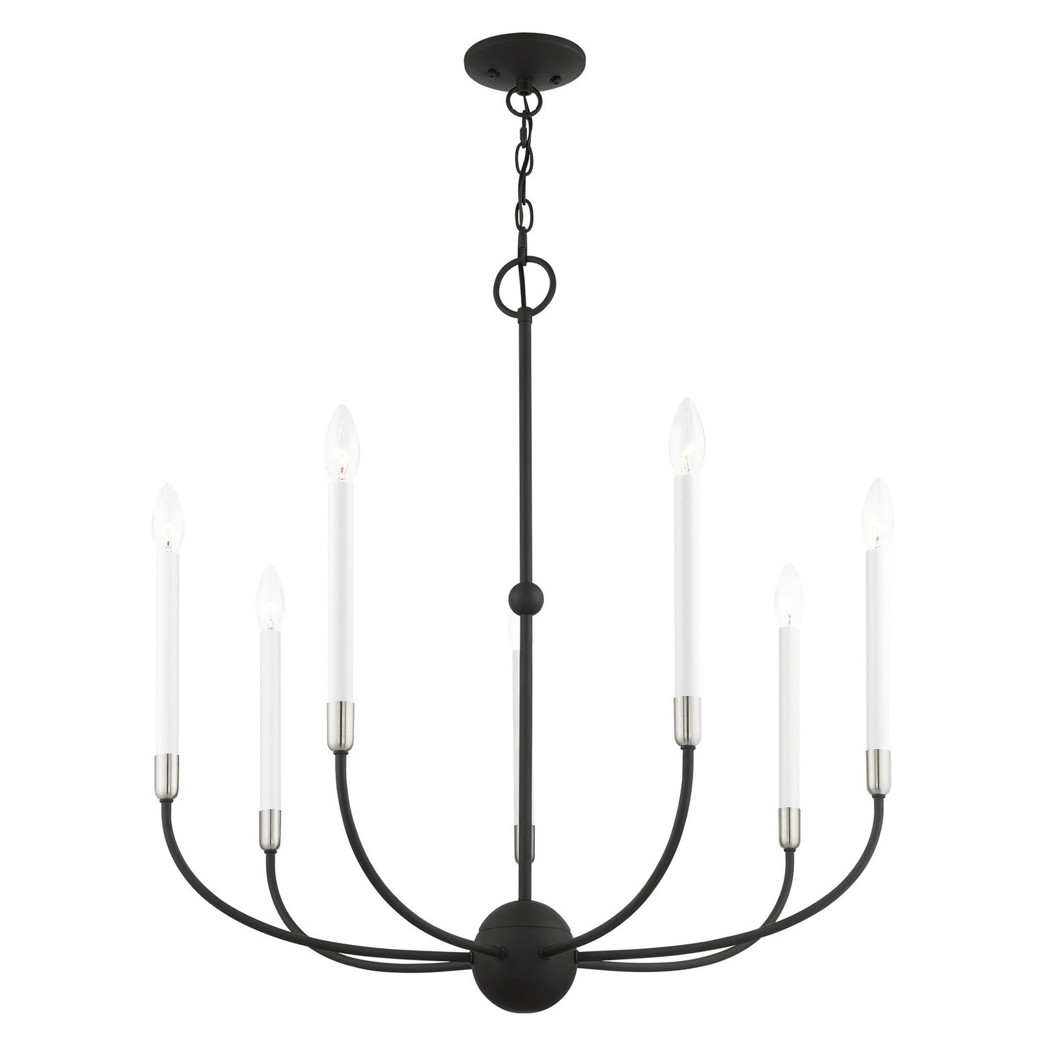Livex Lighting - 46067-04 - Seven Light Chandelier - Clairmont - Black w/ Brushed Nickels