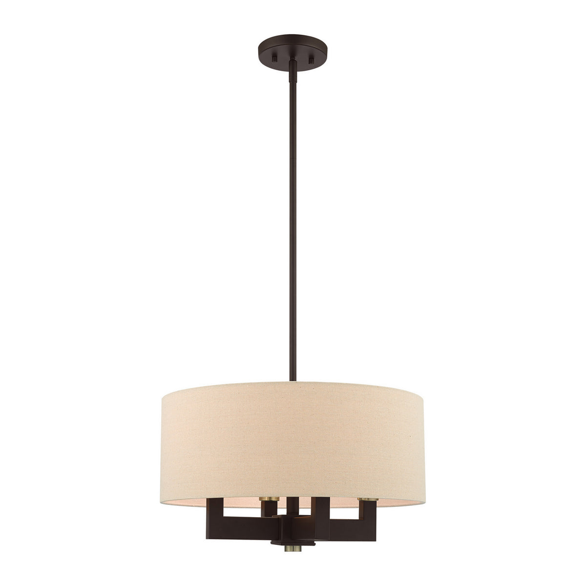 Livex Lighting - 46164-07 - Four Light Chandelier - Cresthaven - Bronze with Antique Brass