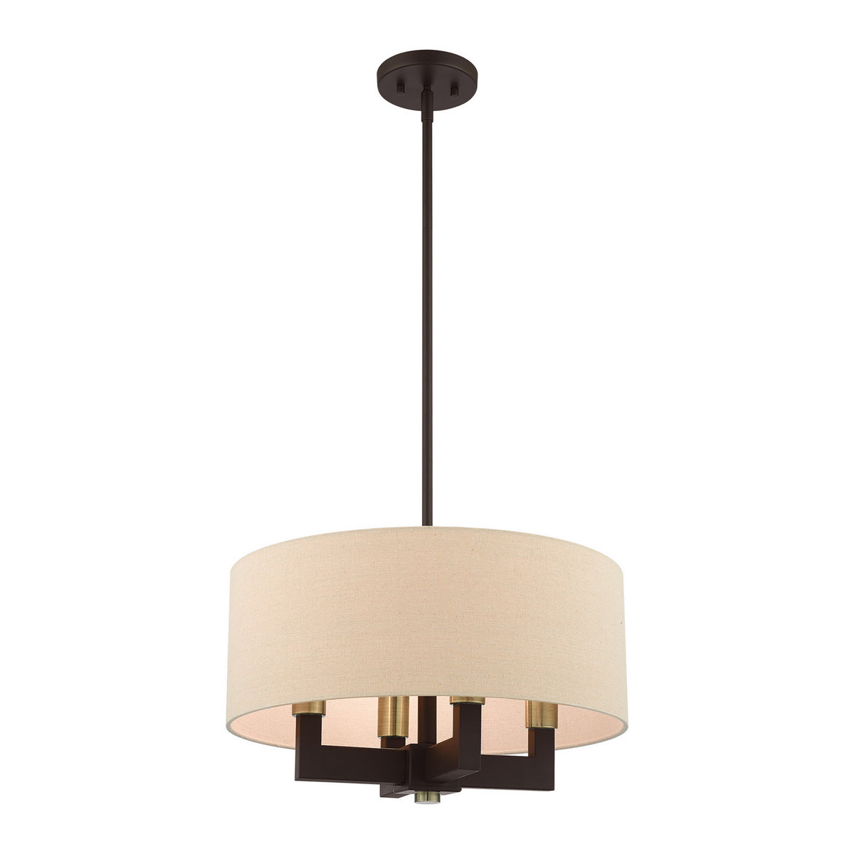 Livex Lighting - 46164-07 - Four Light Chandelier - Cresthaven - Bronze with Antique Brass