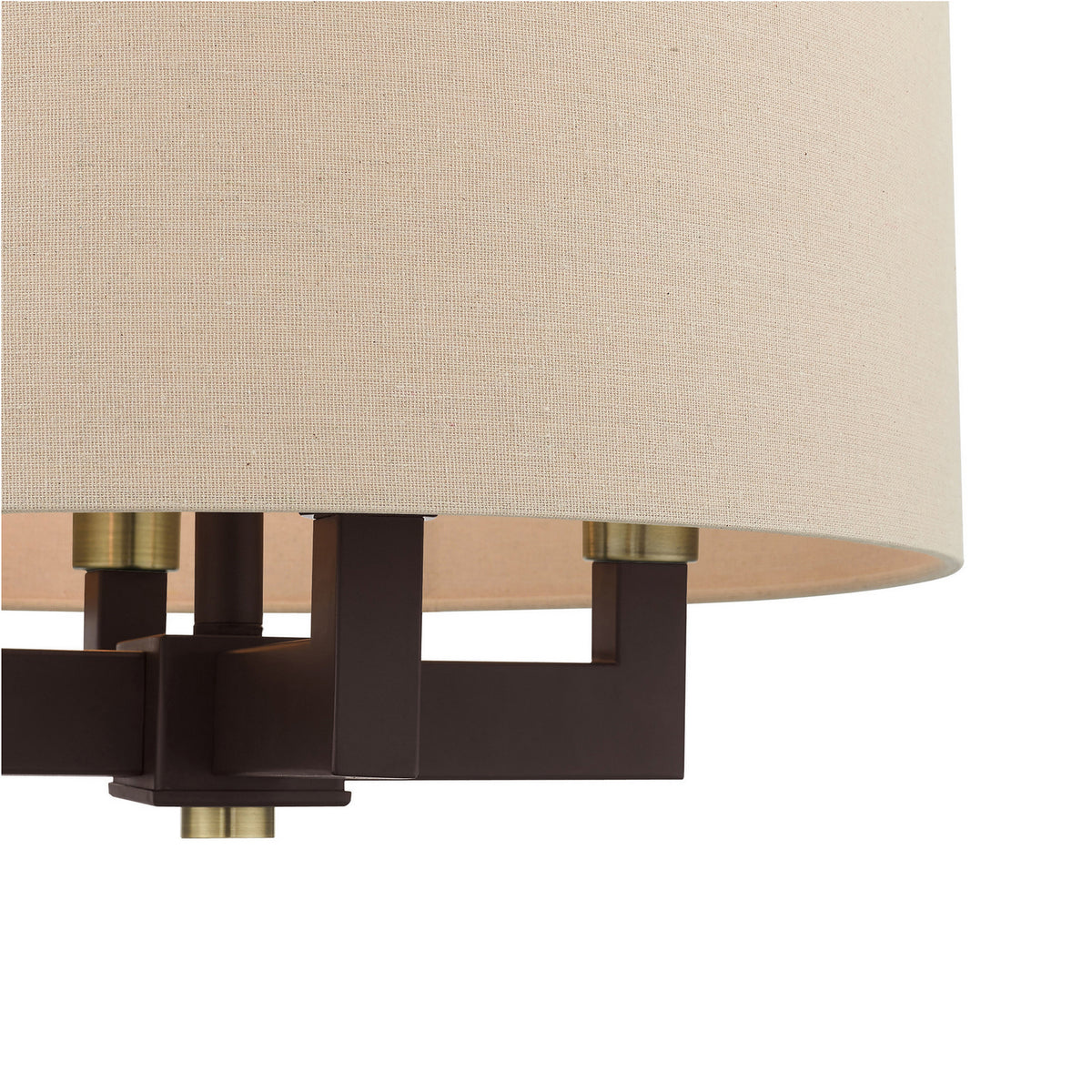 Livex Lighting - 46164-07 - Four Light Chandelier - Cresthaven - Bronze with Antique Brass