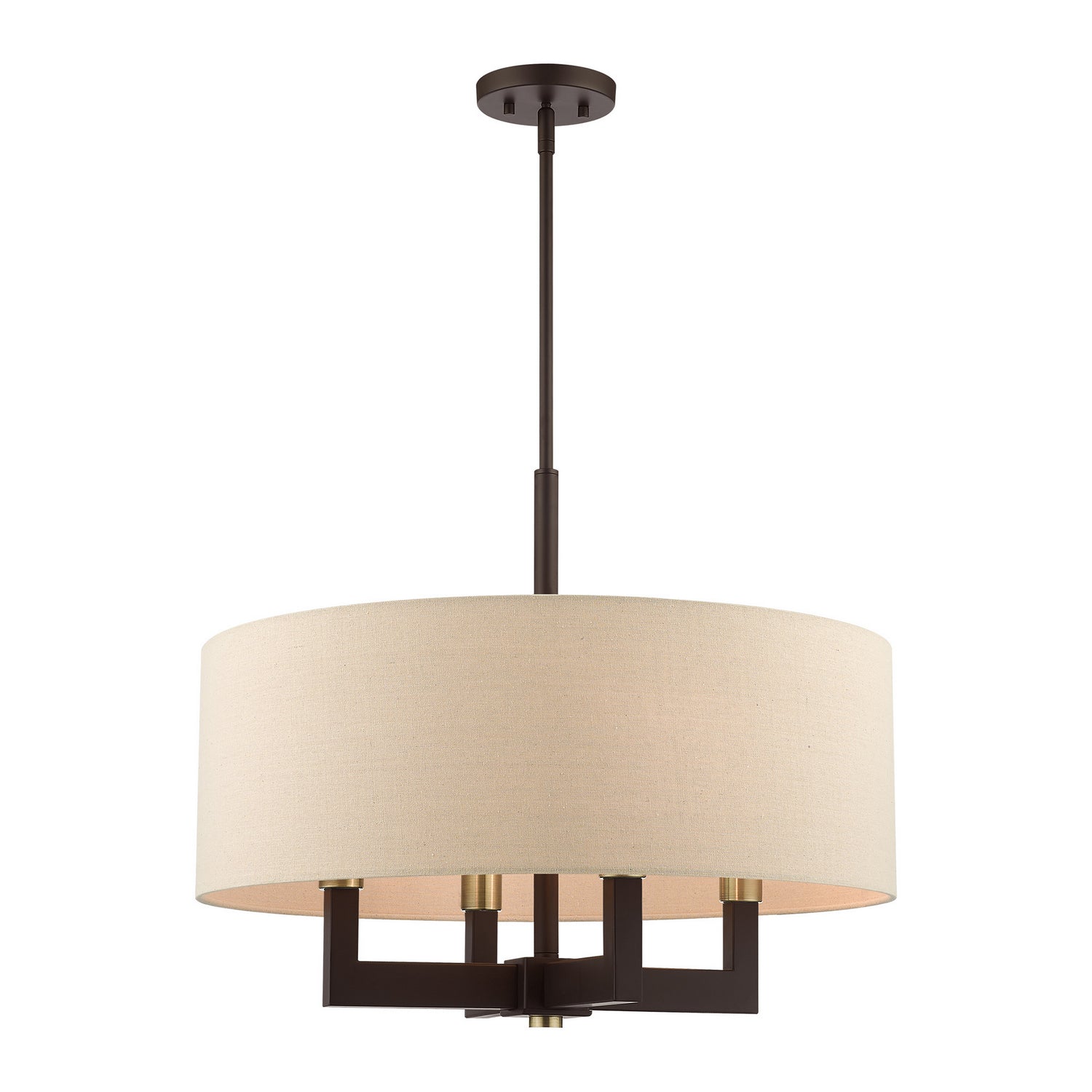 Livex Lighting - 46166-07 - Four Light Chandelier - Cresthaven - Bronze with Antique Brass