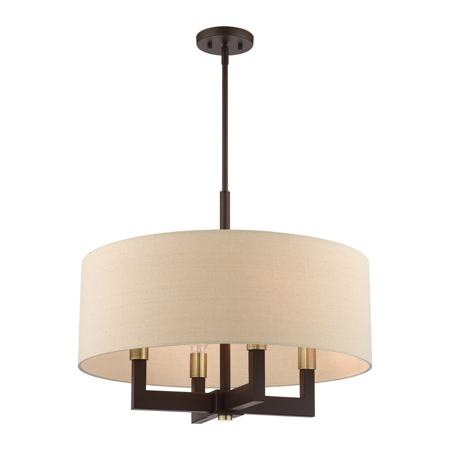 Livex Lighting - 46166-07 - Four Light Chandelier - Cresthaven - Bronze with Antique Brass