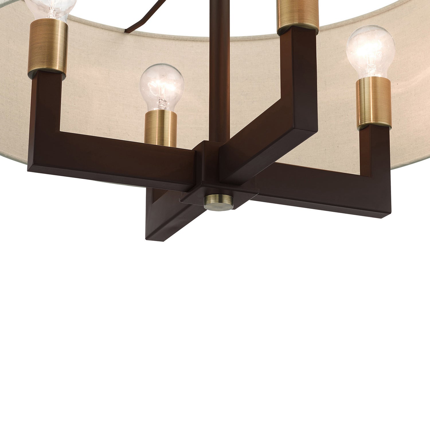 Livex Lighting - 46166-07 - Four Light Chandelier - Cresthaven - Bronze with Antique Brass