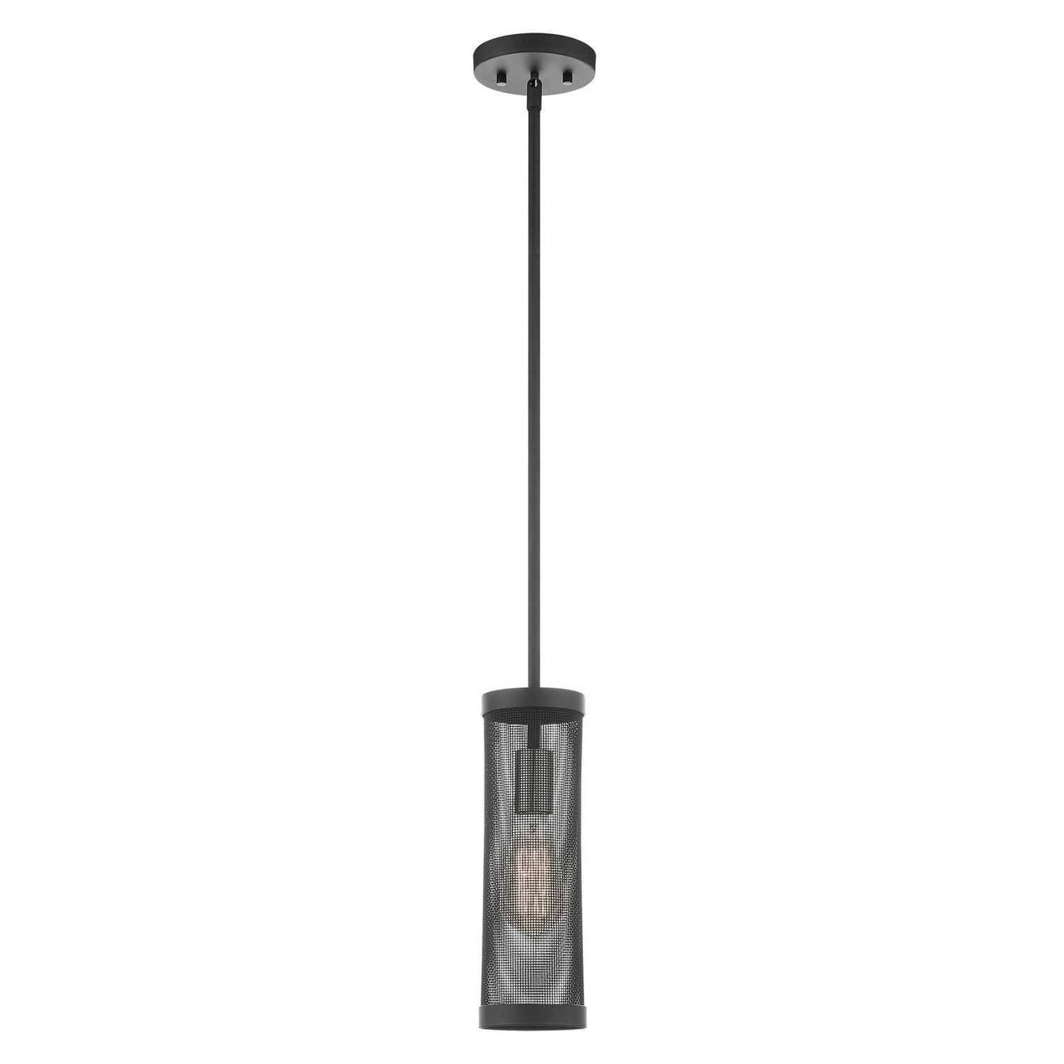 Livex Lighting - 46211-04 - One Light Pendant - Industro - Black w/ Brushed Nickels