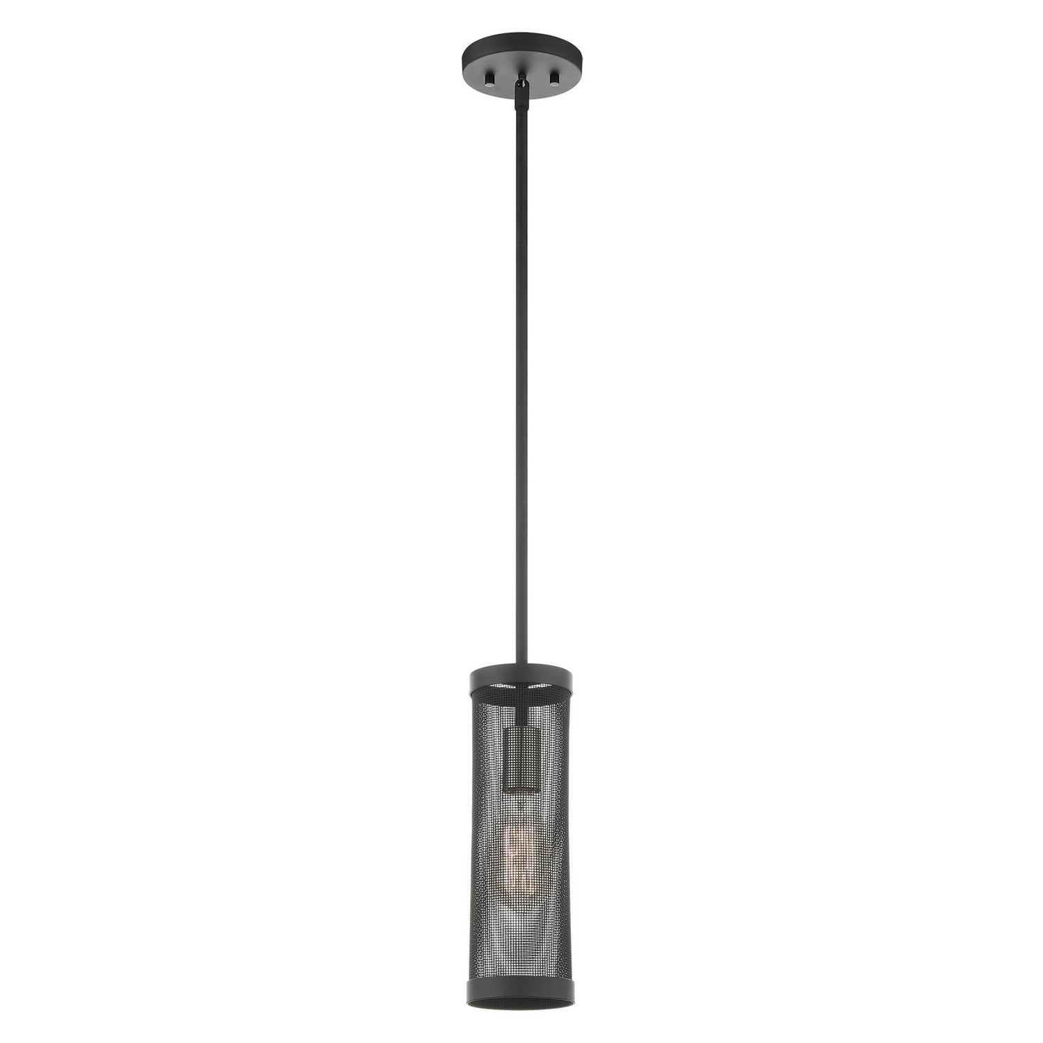 Livex Lighting - 46211-04 - One Light Pendant - Industro - Black w/ Brushed Nickels