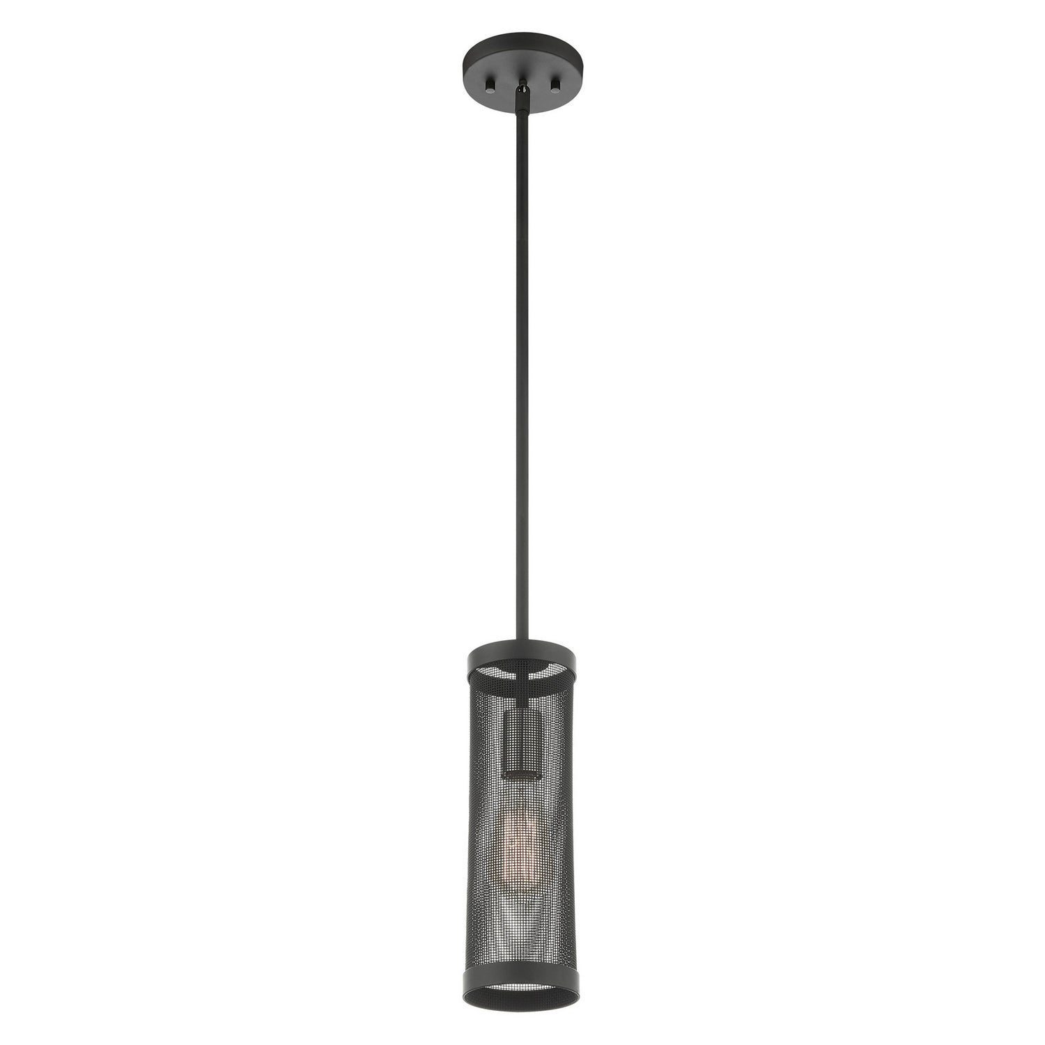 Livex Lighting - 46211-04 - One Light Pendant - Industro - Black w/ Brushed Nickels