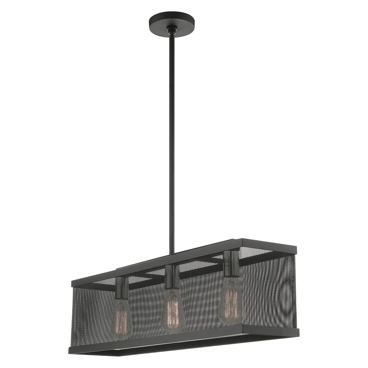 Livex Lighting - 46213-04 - Three Light Chandelier - Industro - Black w/ Brushed Nickels