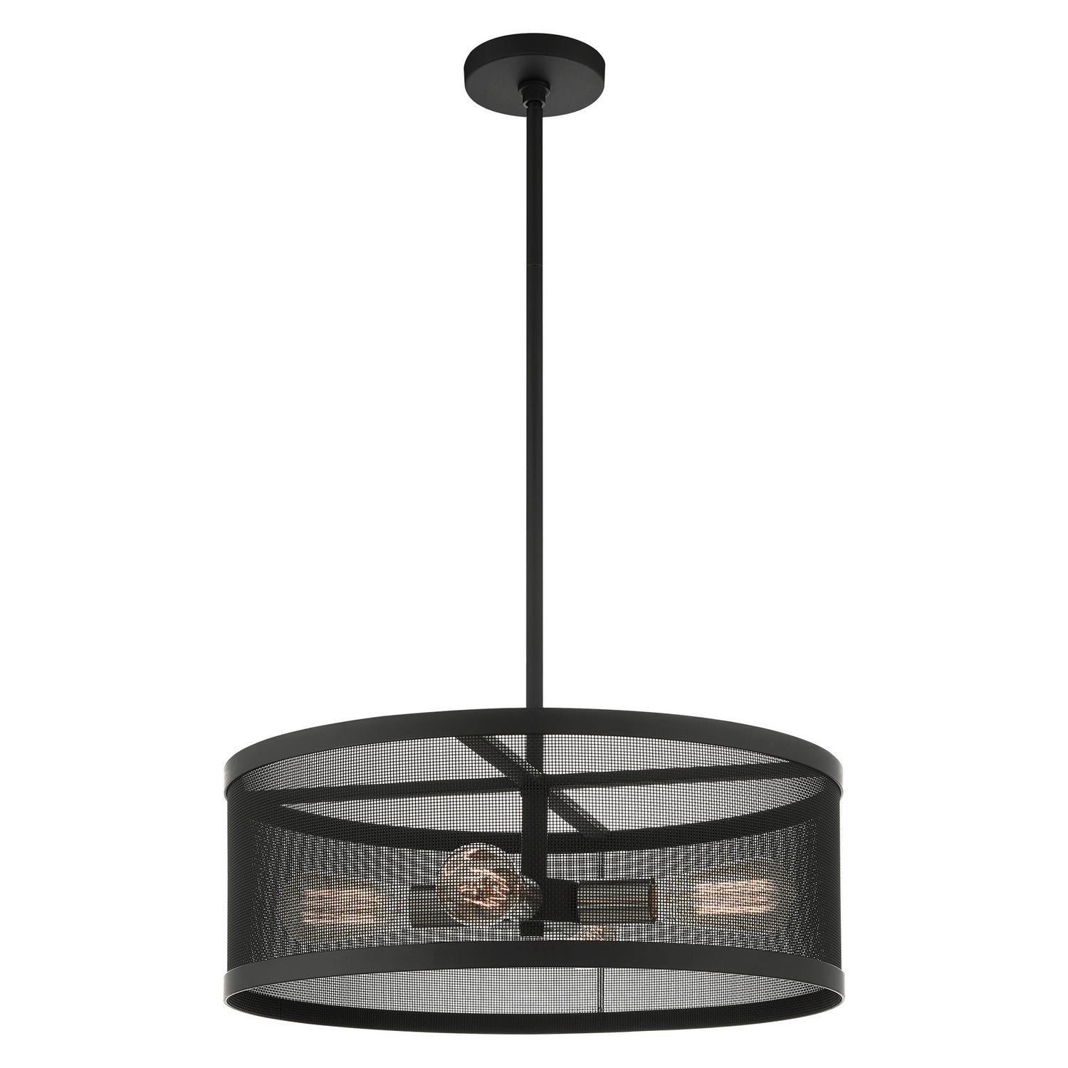 Livex Lighting - 46214-04 - Four Light Chandelier - Industro - Black w/ Brushed Nickels