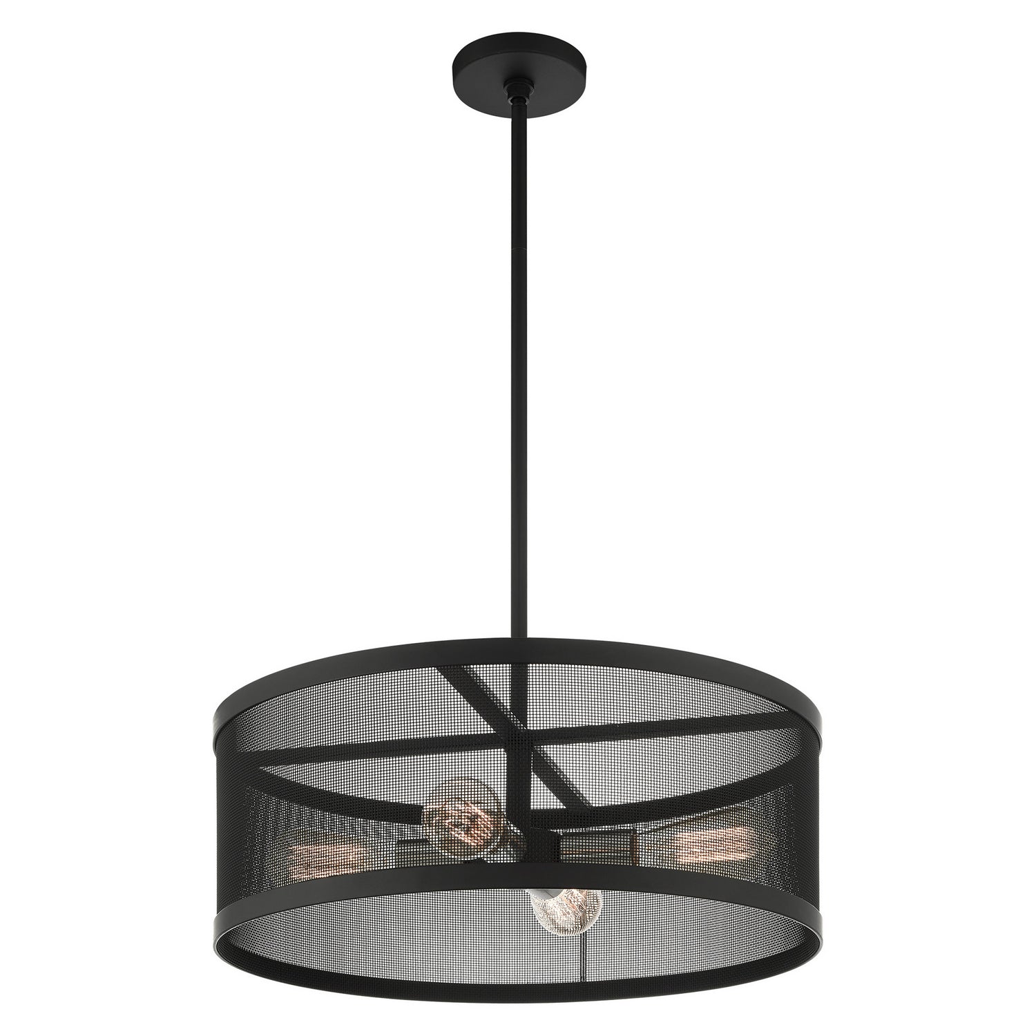 Livex Lighting - 46214-04 - Four Light Chandelier - Industro - Black w/ Brushed Nickels