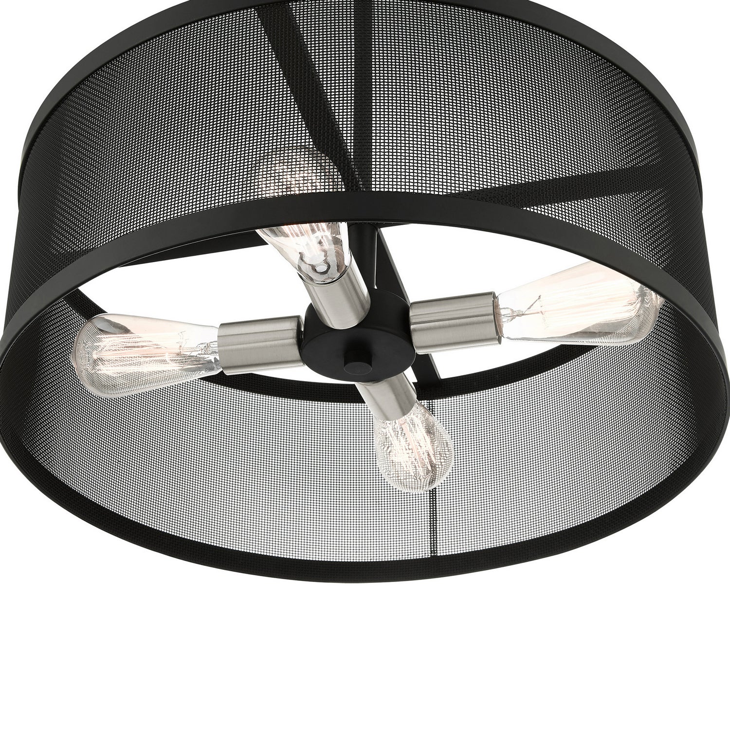 Livex Lighting - 46214-04 - Four Light Chandelier - Industro - Black w/ Brushed Nickels