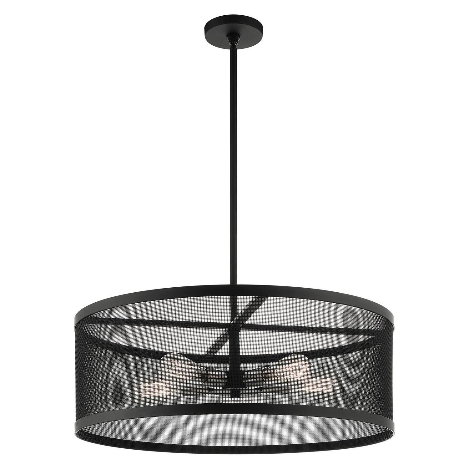 Livex Lighting - 46215-04 - Five Light Chandelier - Industro - Black w/ Brushed Nickels