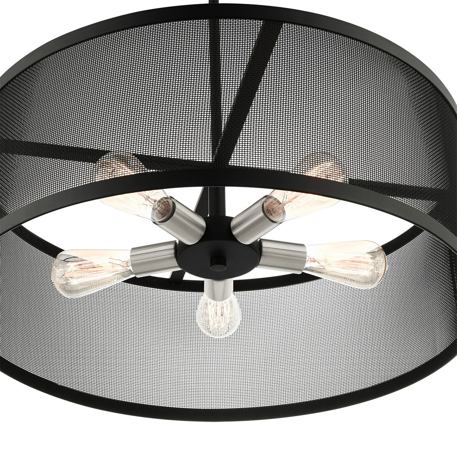 Livex Lighting - 46215-04 - Five Light Chandelier - Industro - Black w/ Brushed Nickels