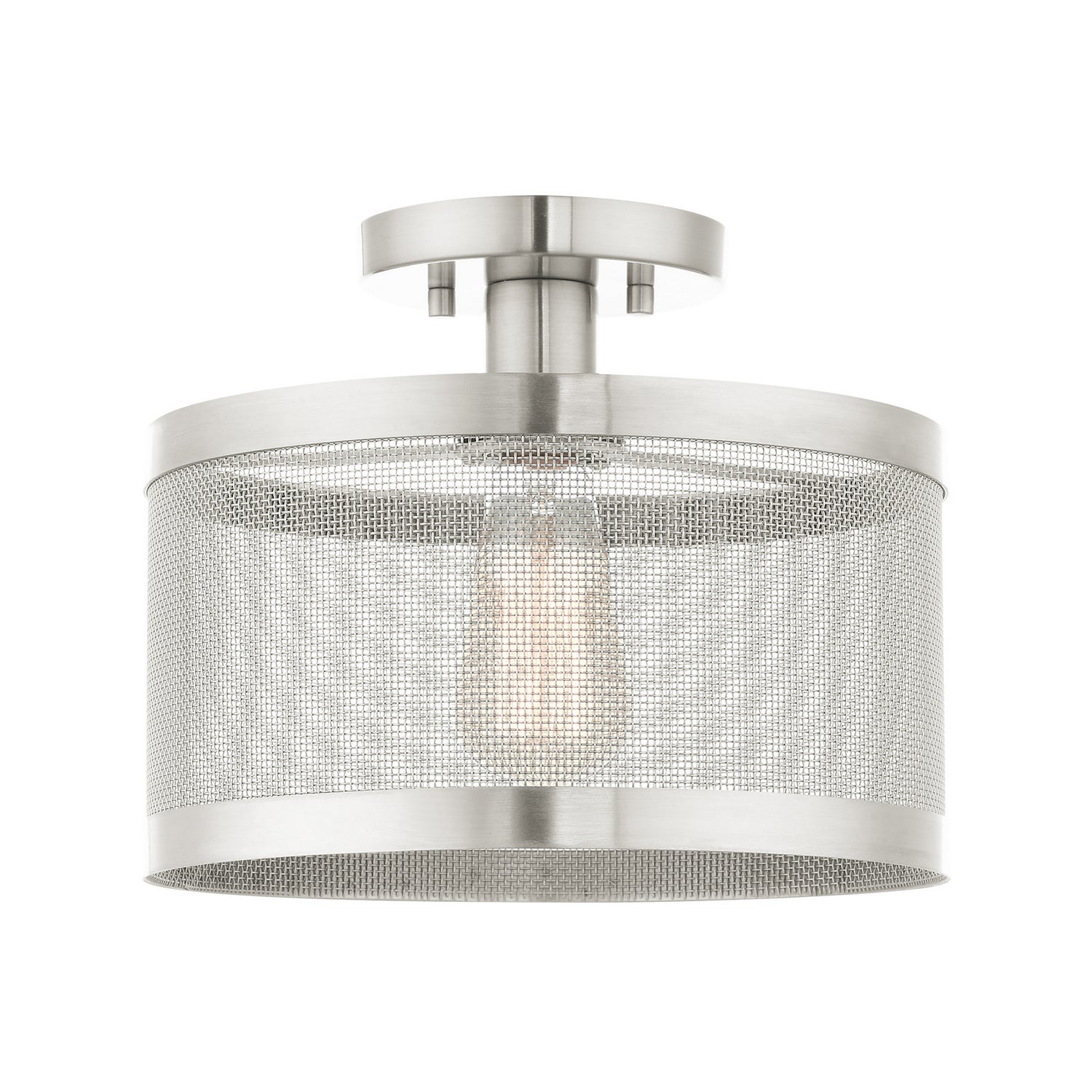 Livex Lighting - 46216-91 - One Light Semi Flush Mount - Industro - Brushed Nickel