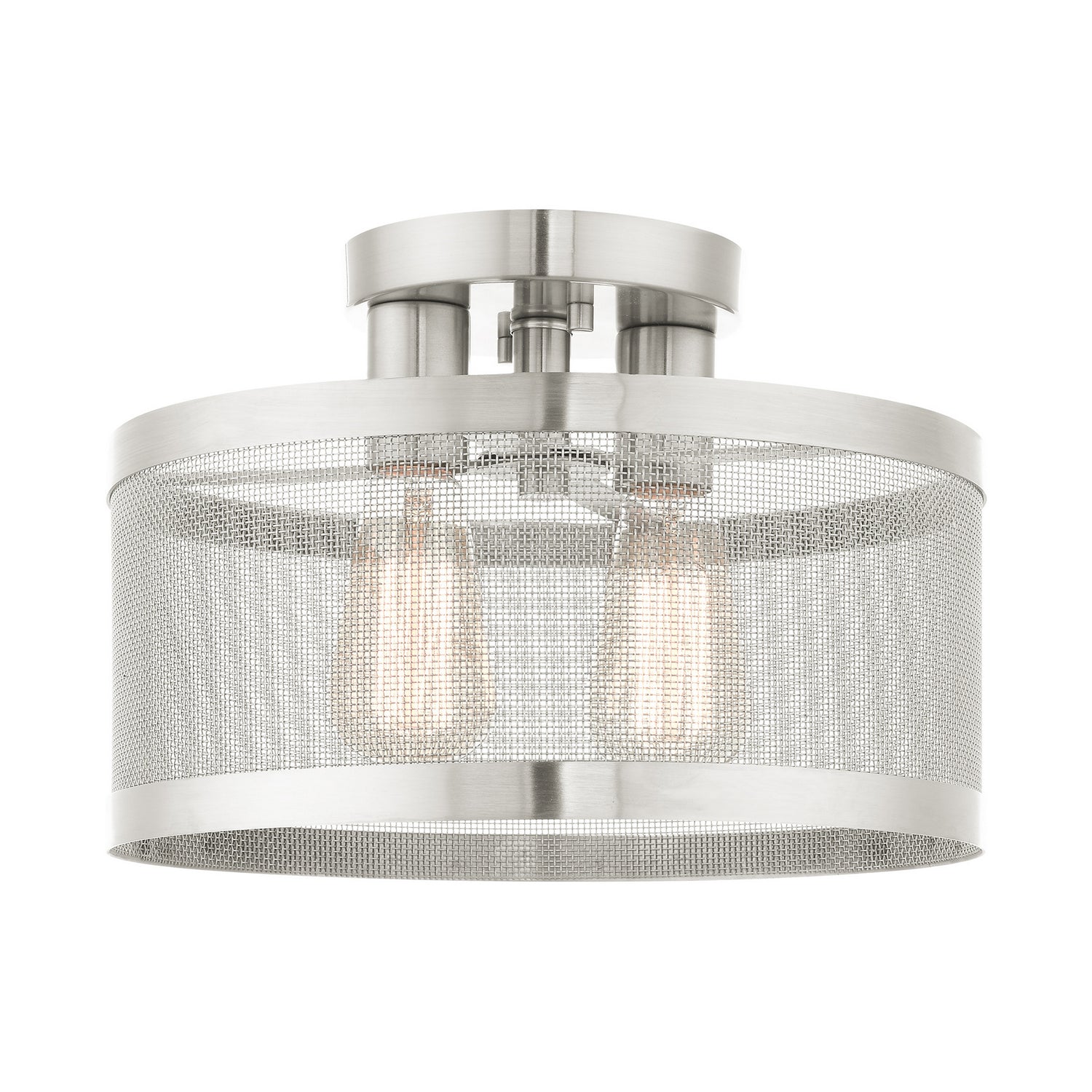Livex Lighting - 46217-91 - Two Light Semi Flush Mount - Industro - Brushed Nickel