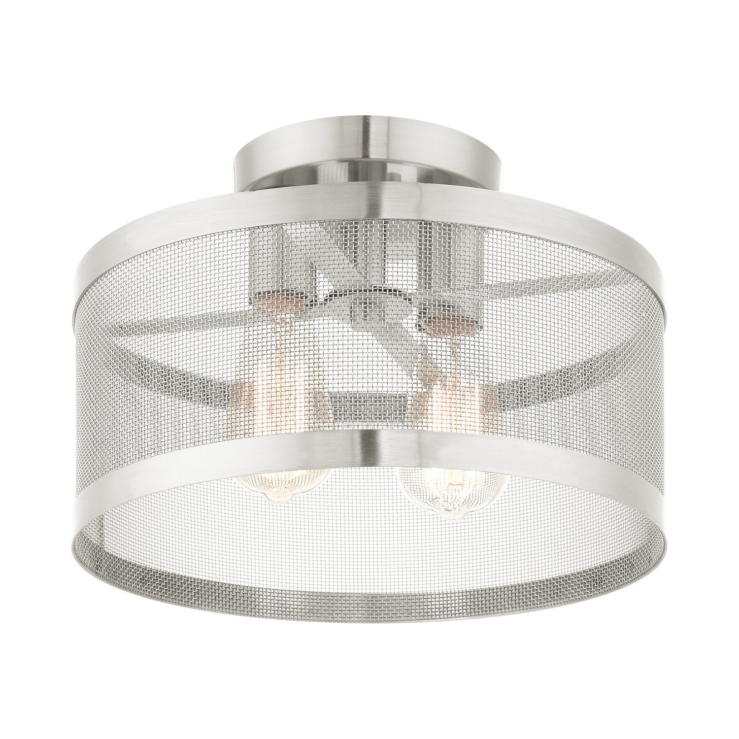 Livex Lighting - 46217-91 - Two Light Semi Flush Mount - Industro - Brushed Nickel