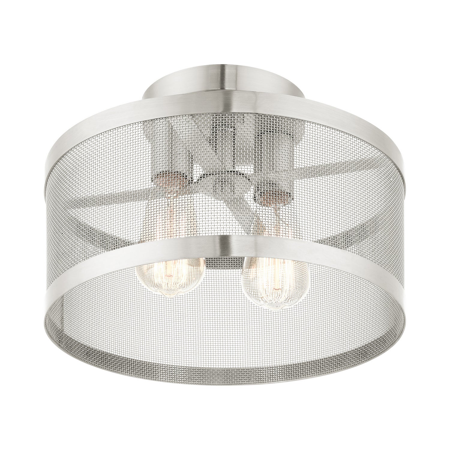 Livex Lighting - 46217-91 - Two Light Semi Flush Mount - Industro - Brushed Nickel